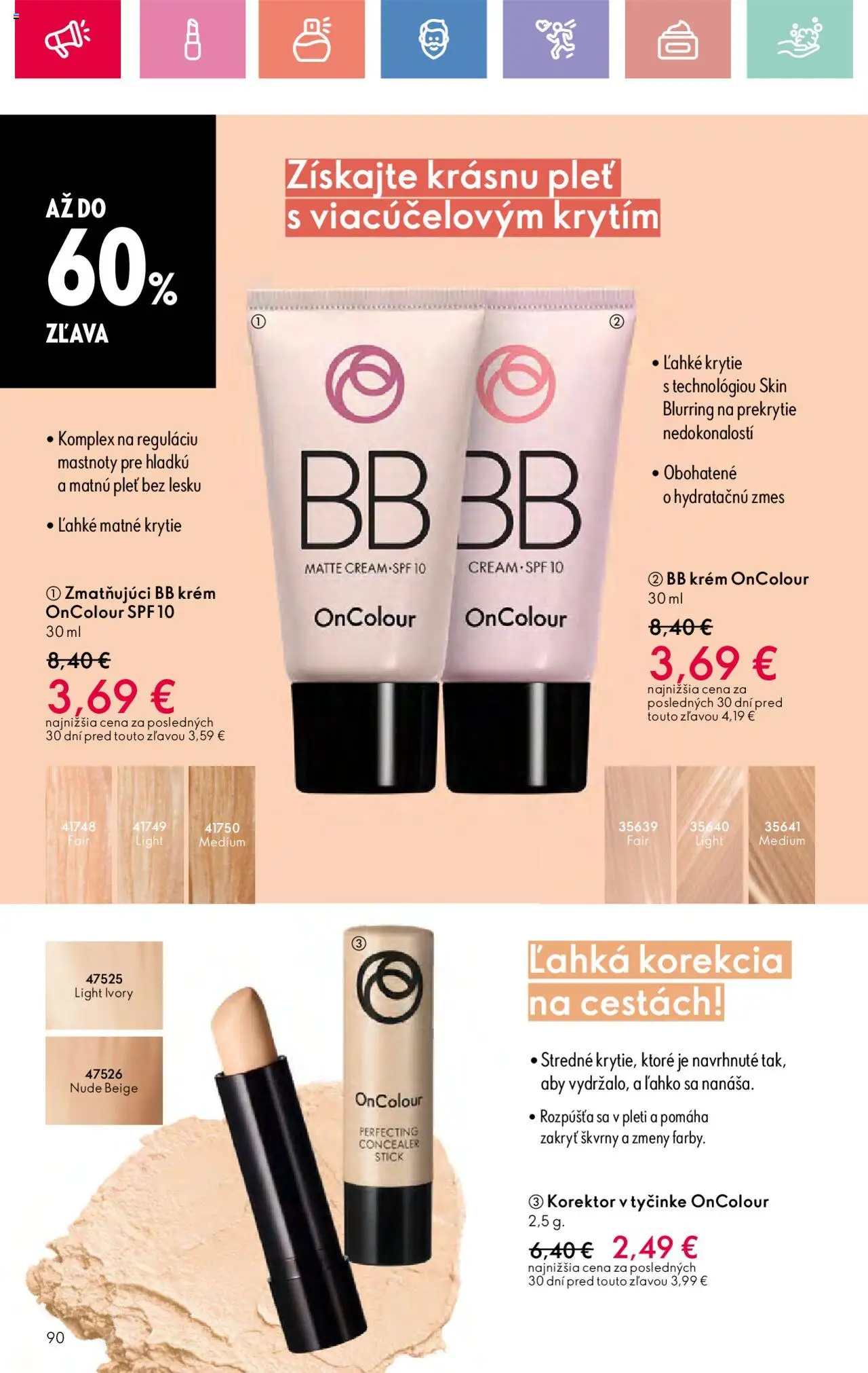 Katalóg Oriflame 9 2025 │ platný od 15.06.2025 | Strana: 90 | Produkty: Korektor, BB krém, Krém