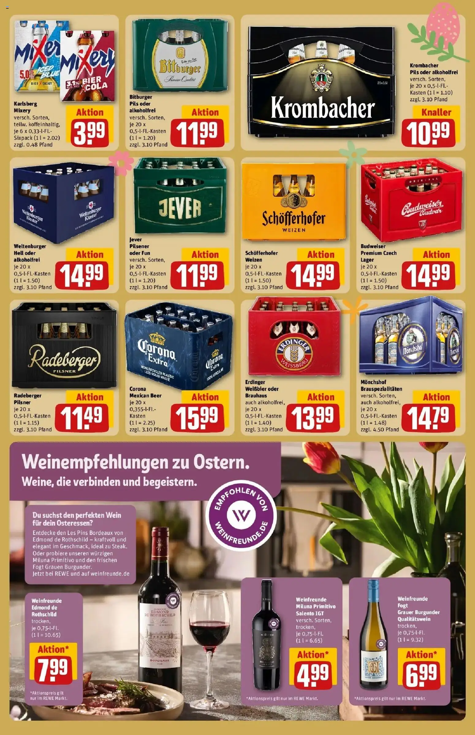 Rewe Prospekt Breidenbach	 – gültig ab 30.03.2026 | Seite: 23 | Produkte: Mixer, Erdinger, Krombacher, Wein