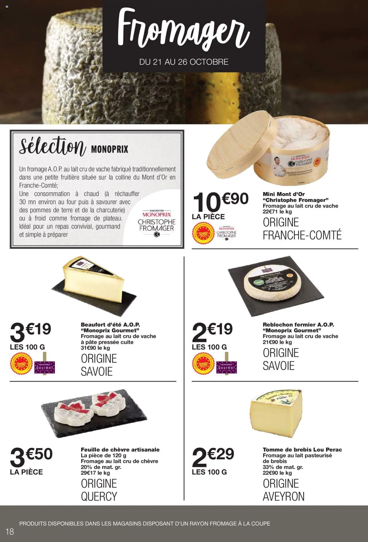 {H1} | Page: 18 | Produits: Four, Mont d'or, Fromage, Pommes de terre