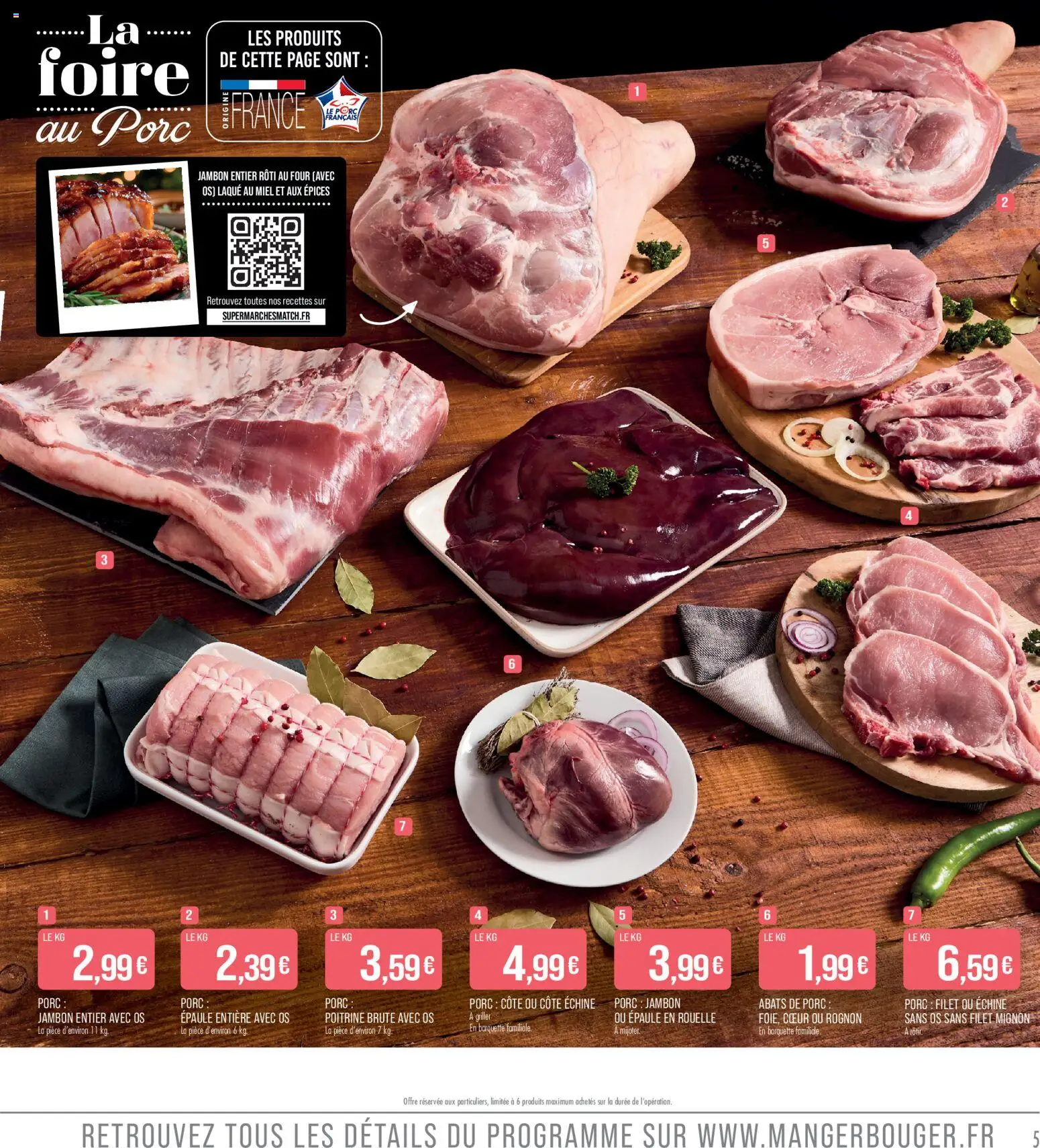 {H1} | Page: 5 | Produits: Four, Jambon entier, Miel, Filet mignon