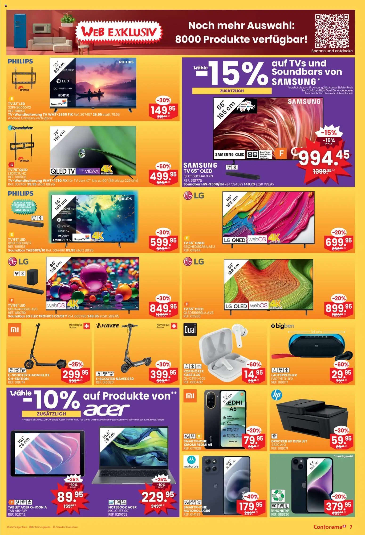 Conforama Aktionen – gültig ab 21.01.2026 | Seite: 7 | Produkte: TV, Kopfhörer, Iphone, Xiaomi