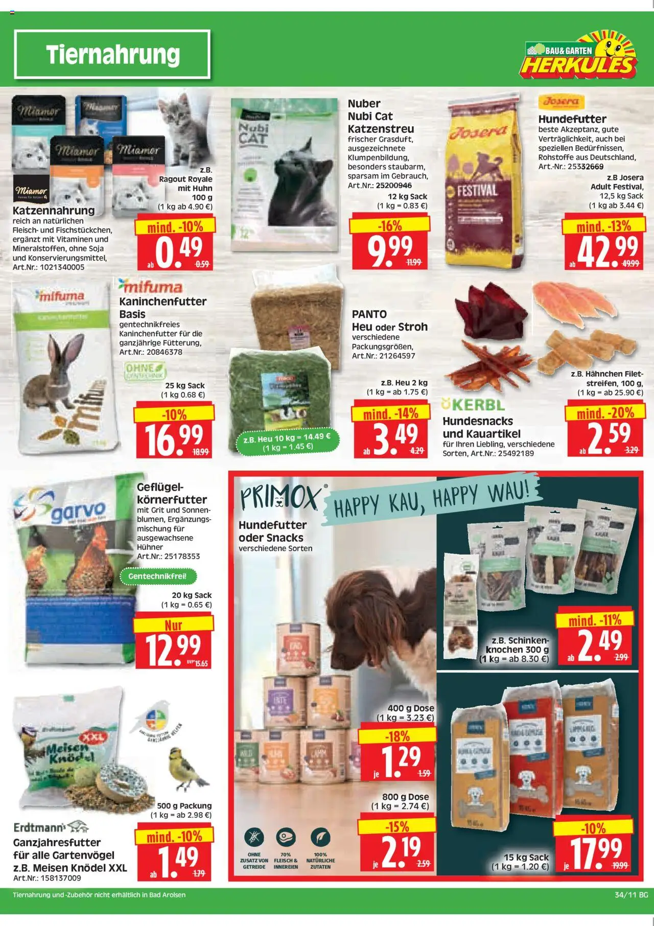HERKULES Bau & Garten	 - gültig ab dem 18.08.2025 | Seite: 11 | Produkte: Hahnchen, Bad, Schinken, Getreide