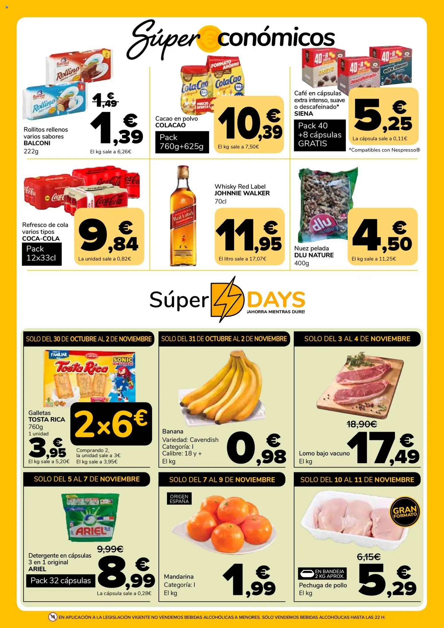 Supeco folleto │ válido desde el 30.10.2025 | Página: 3 | Productos: Detergente, Galletas, Café en cápsulas, Φρυγανιές σικάλεως