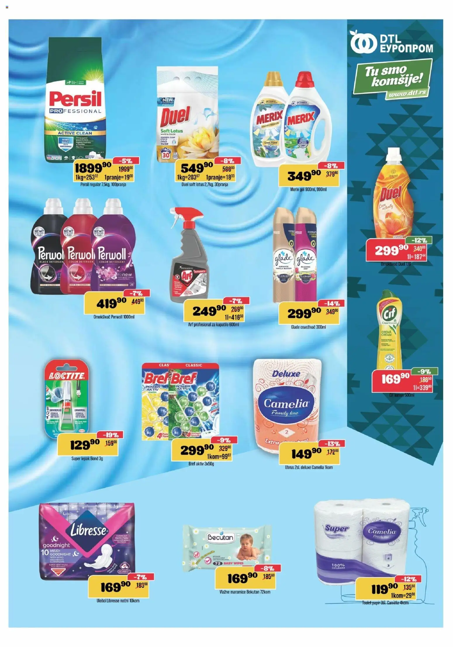 Europrom katalog - važi od 19.11.2025 | Strana: 11 | Proizvode: Toalet papir, Ubrus, Perwoll, Vlažne maramice