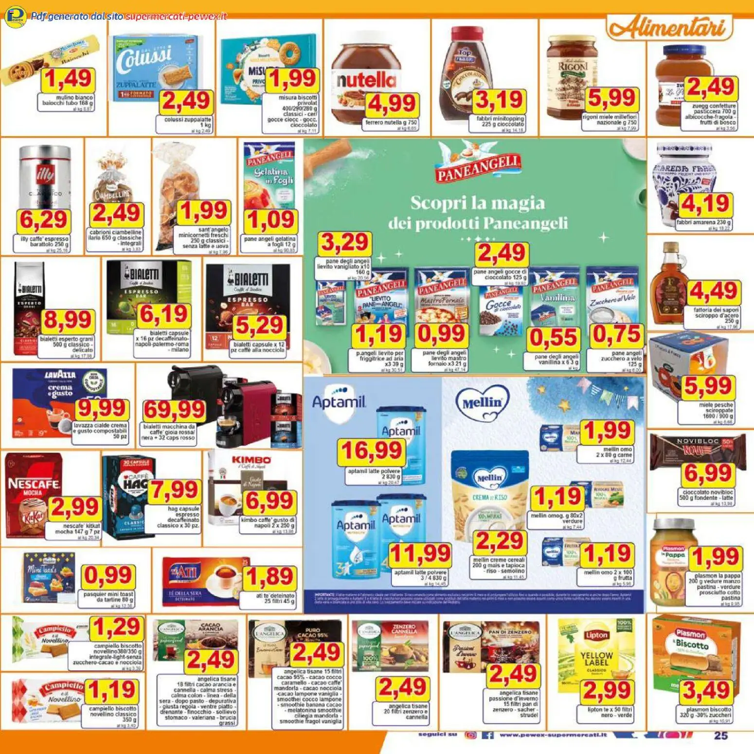 Volantino Pewex del 16.12.2025 | Pagina: 25 | Prodotti: Zucchero, Latte, Nutella, Lampone