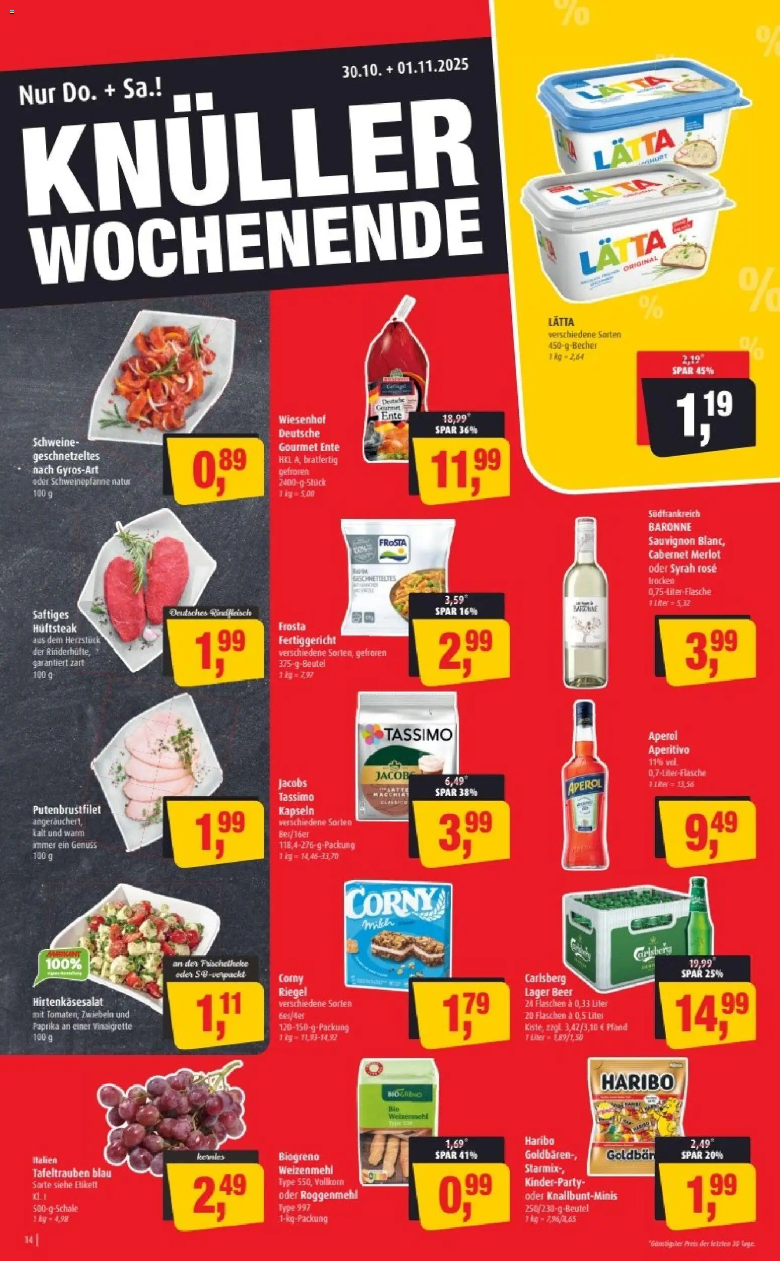 Markant Prospekt 	 – gültig ab 27.10.2025 | Seite: 14 | Produkte: Carlsberg, Frosta, Zwiebeln, Paprika