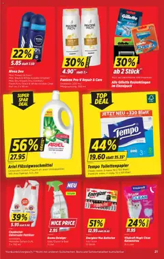 Tempo Toilettenpapier, Classic weiss, 3-lagig, 32 x 160 Blatt/ Premium weiss, 4-lagig, 32 x 120 Blatt ab 19.08.2025 | Seite: 21 | Produkte: Bad, Deodorant, Wasser, Toilettenpapier