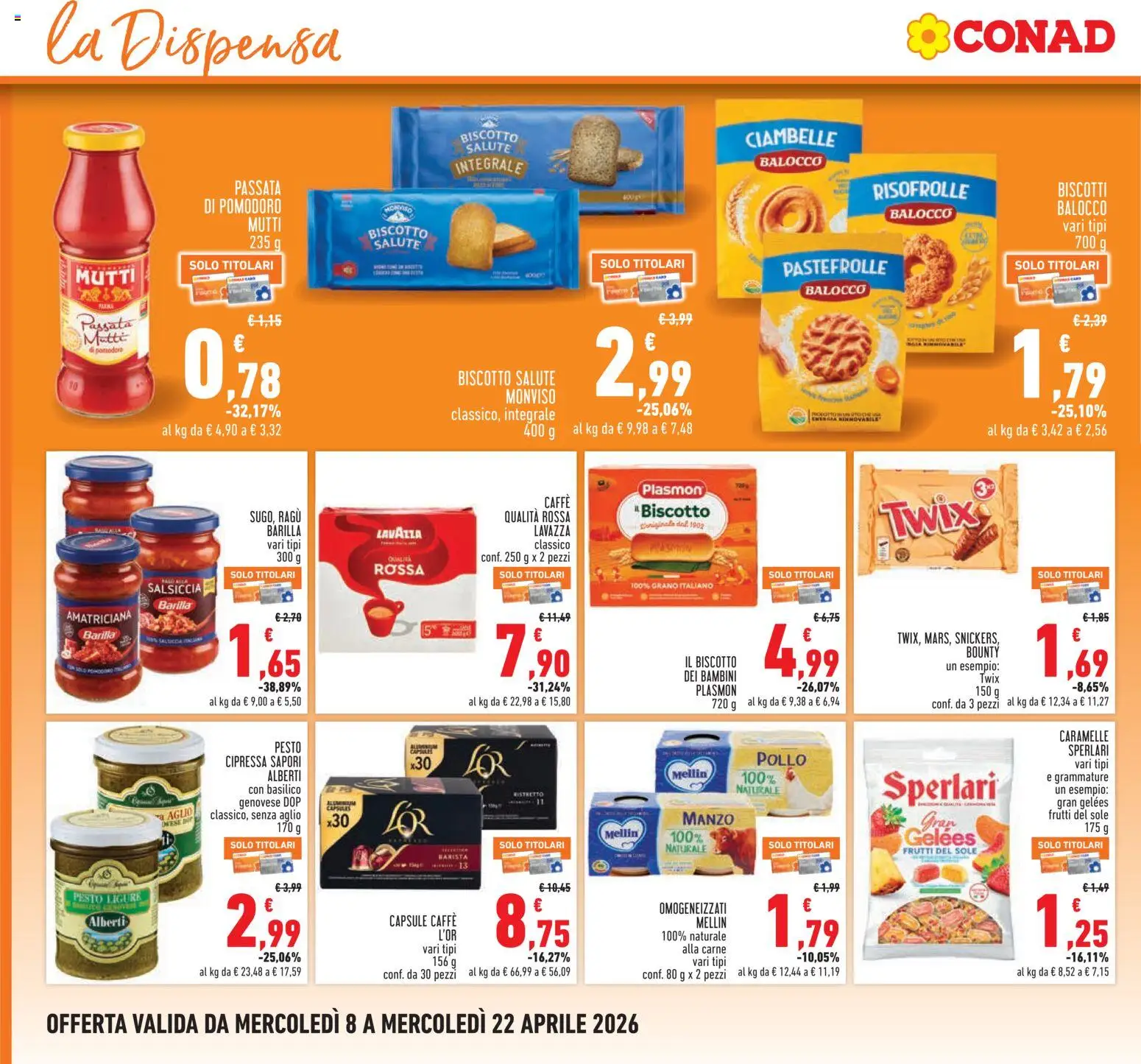 Volantino Conad del 08.04.2026 | Pagina: 18 | Prodotti: Manzo, Aglio, Pesto, Passata di pomodoro