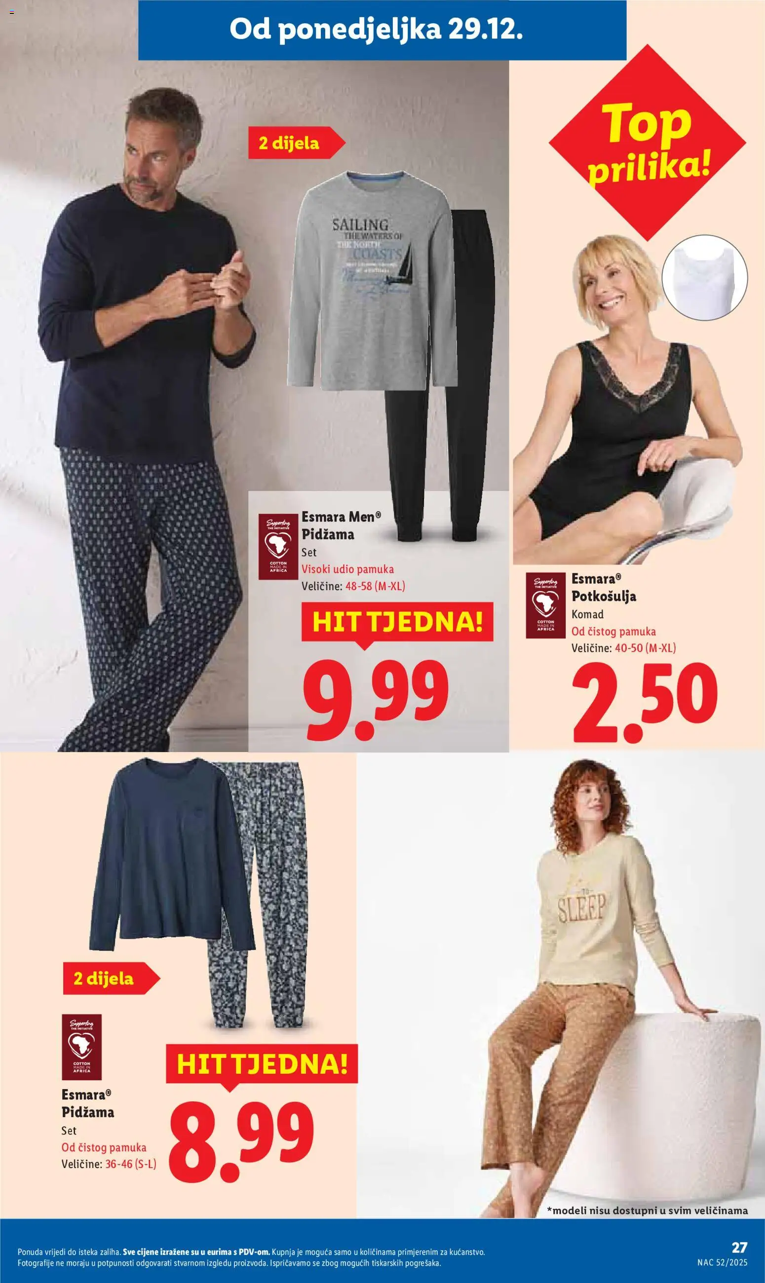 Lidl katalog | vrijedi od 27.12.2025 | Stranica: 27 | Proizvodi: Pidžama