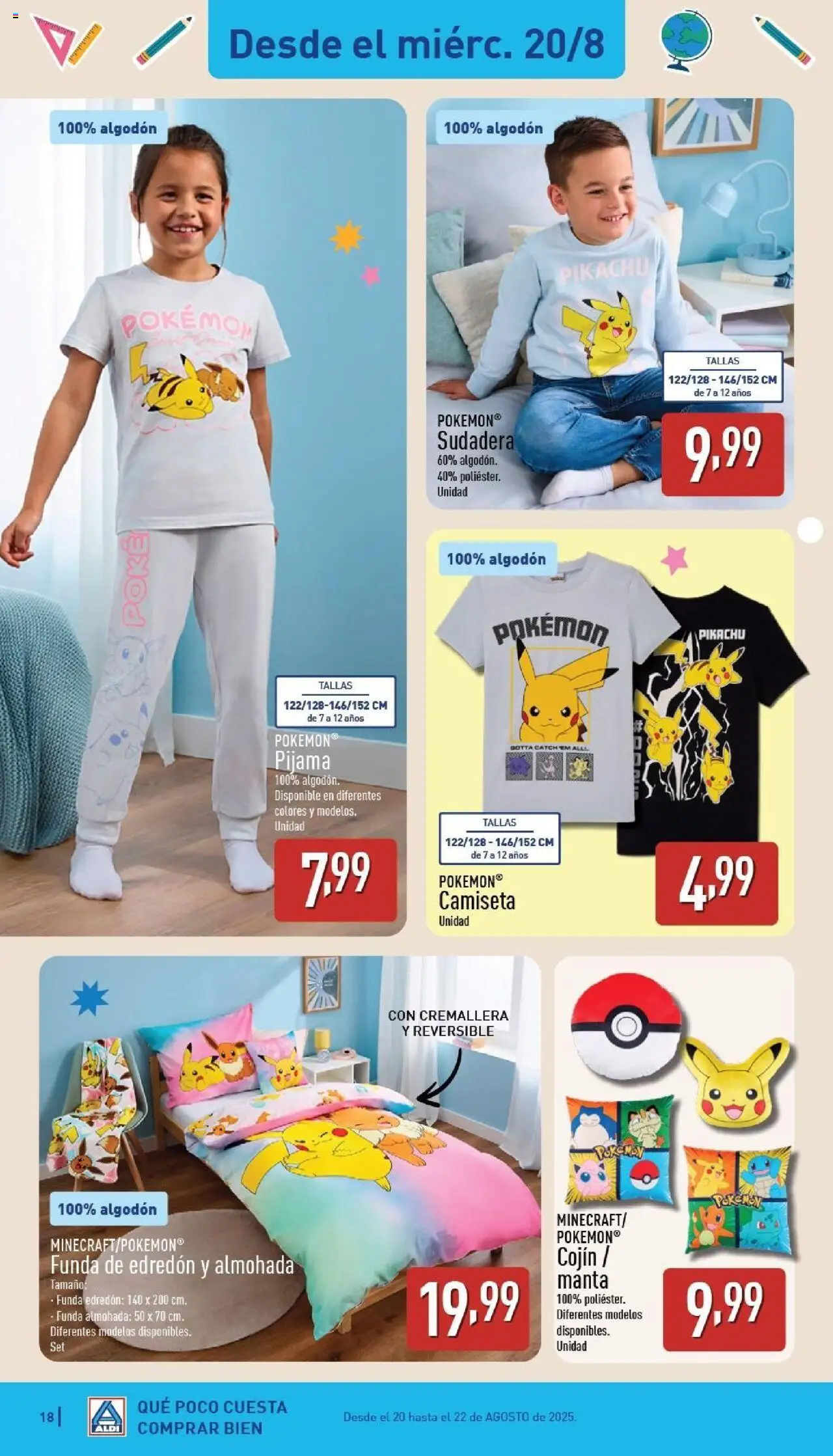 Aldi folleto Canarias │ válido desde el 18.08.2025 | Página: 18 | Productos: Sudadera, Pijama, Manta, Almohada