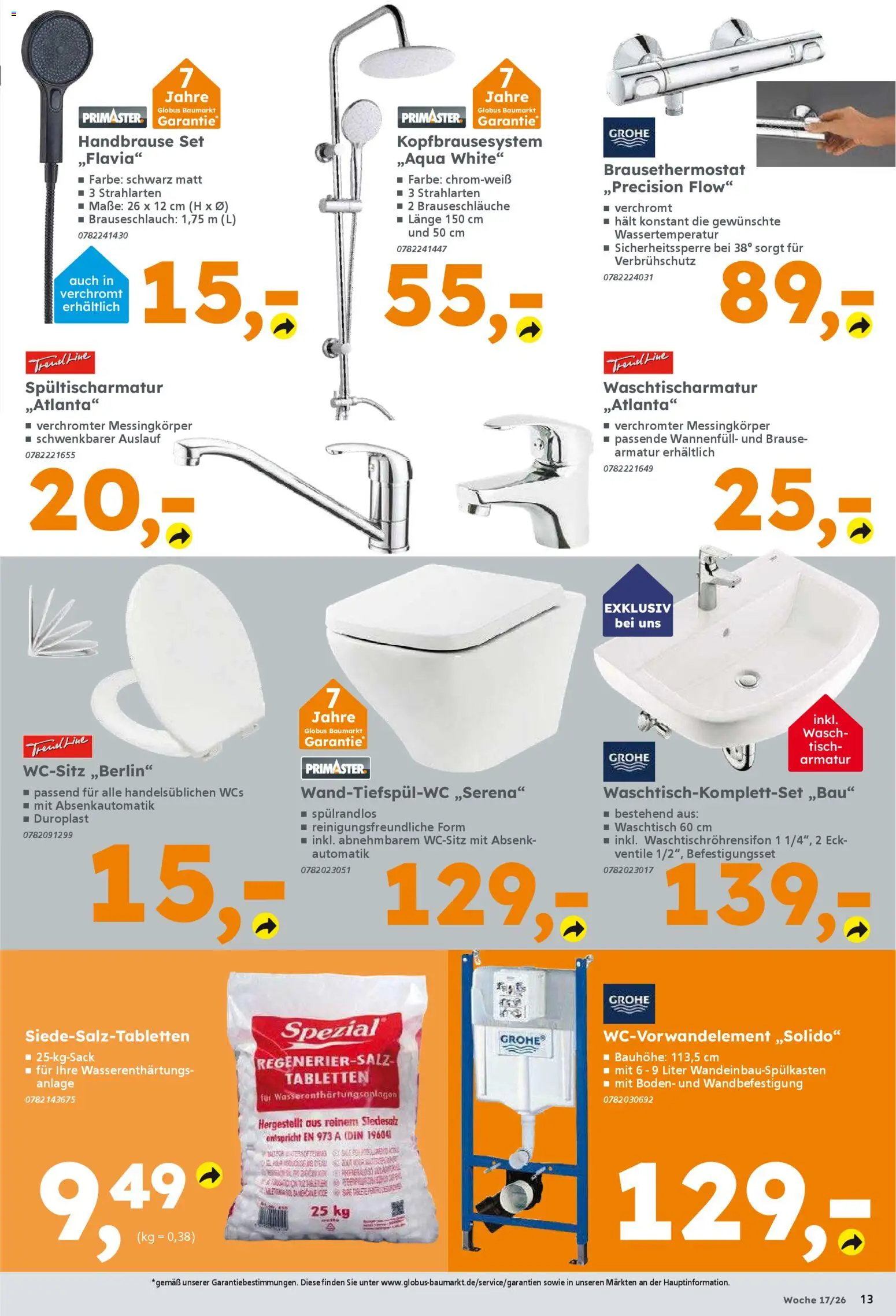 Globus Baumarkt Prospekt Berlin-Treptow	 – gültig ab 20.04.2026 | Seite: 13 | Produkte: Tisch, Armatur, Waschtisch