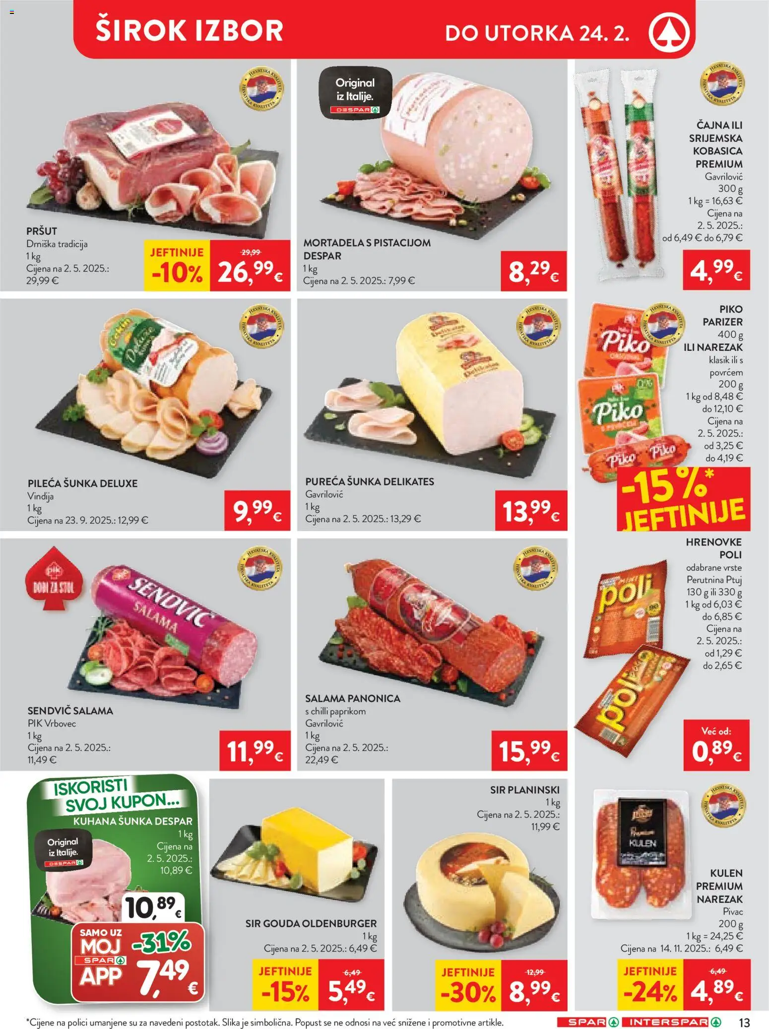 Spar katalog | vrijedi od 18.02.2026 | Stranica: 17 | Proizvodi: Sir, Šunka, Perutnina Ptuj, Kulen
