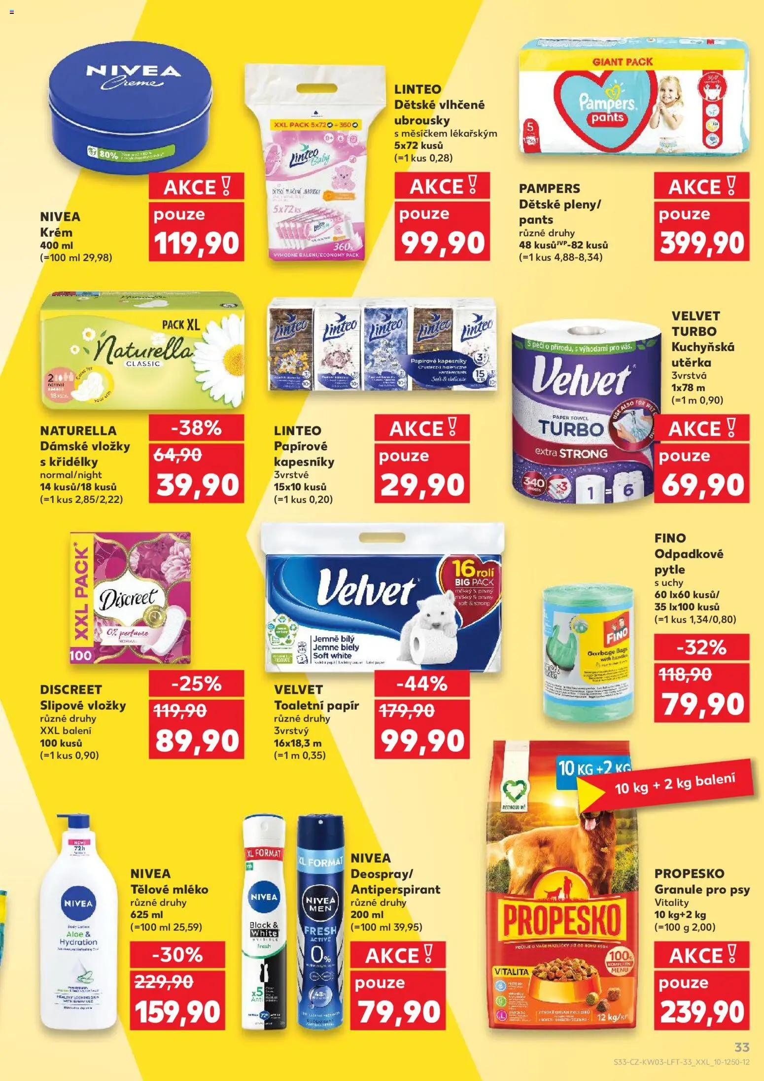 Kaufland leták - Brno od 14.01.2026 | Strana: 33 | Produkty: Vlhčené ubrousky, Tělové mléko, Toaletní papír, Body