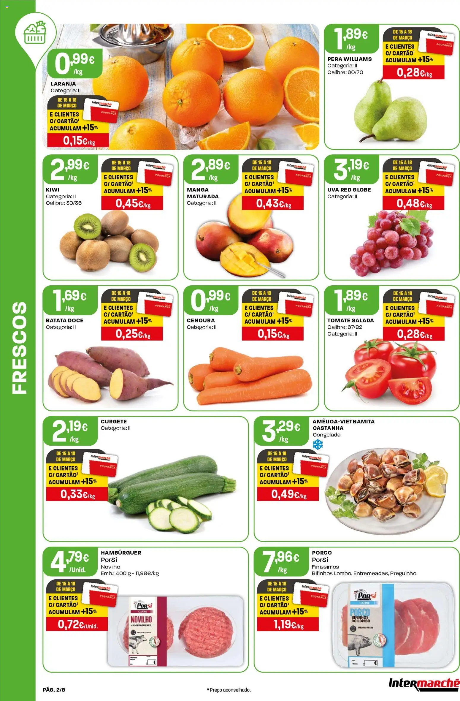 Intermarché Folheto Mini │ válido de 12.03.2026 | Página: 2 | Produtos: Curgete, Hambúrguer, Lombo, Carne