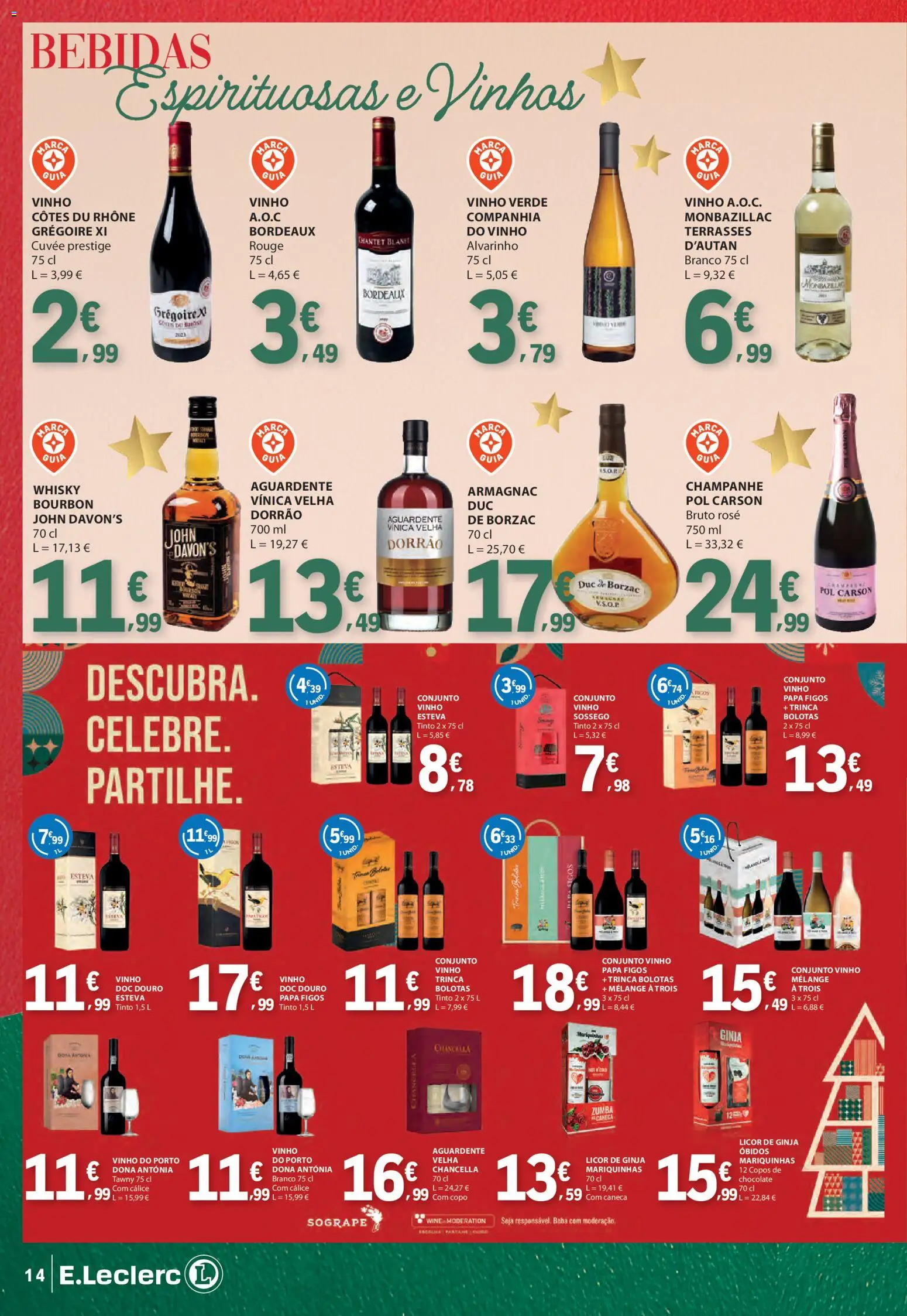 E.Leclerc - Folheto Presentes de Natal │ válido de 02.12.2025 | Página: 14 | Produtos: Copos, Caneca, Licor, Chocolate