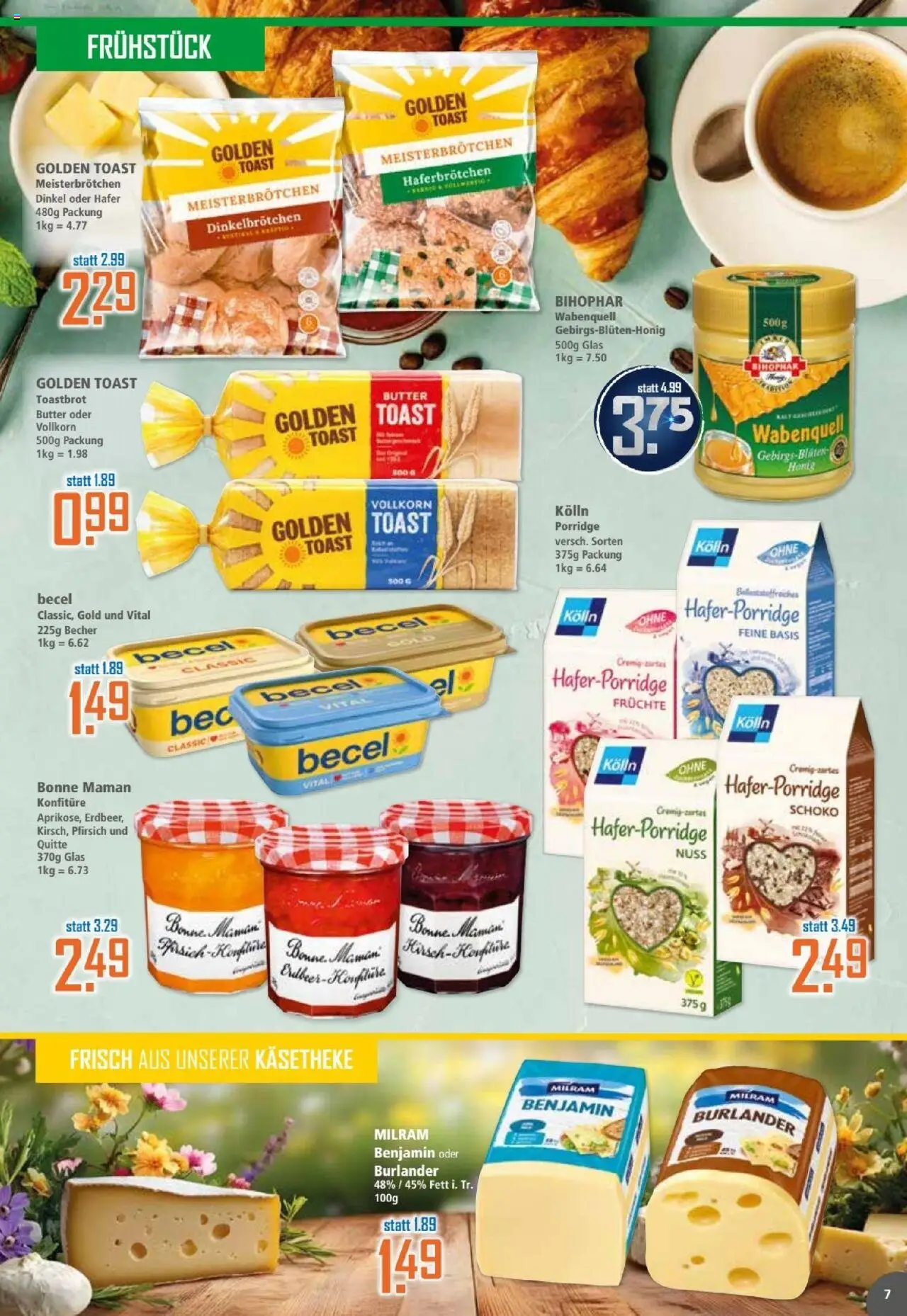 Klaas & Kock Prospekt - gültig ab dem 21.07.2025 | Seite: 7 | Produkte: Butter, Becel, Milram, Pfirsich