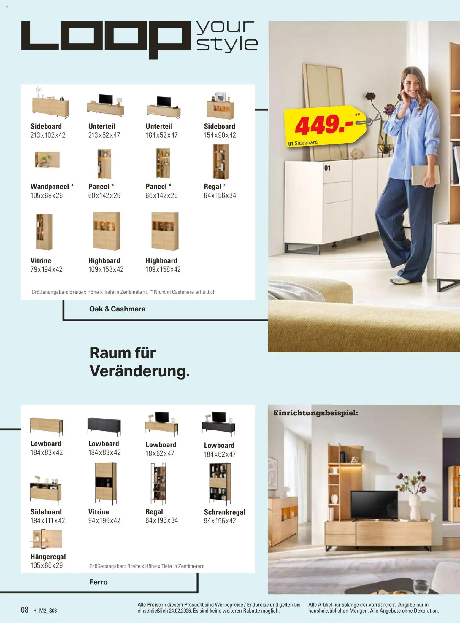 Höffner Prospekt 	 – gültig ab 10.02.2026 | Seite: 8 | Produkte: Lowboard, HIghboard, Vitrine, Regal