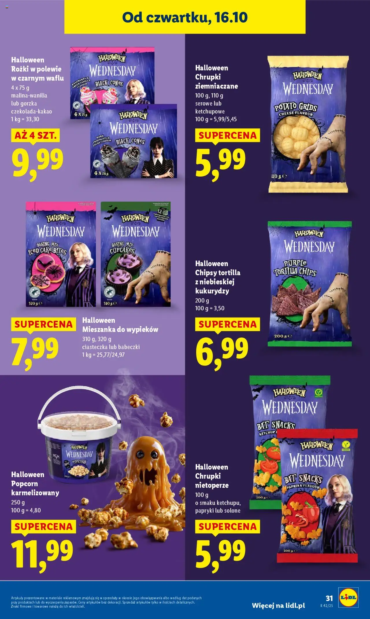Lidl Gazetka od 16.10.2025 | Strona: 35 | Produkty: Chipsy, Tortilla, Babeczki, Ciasteczka