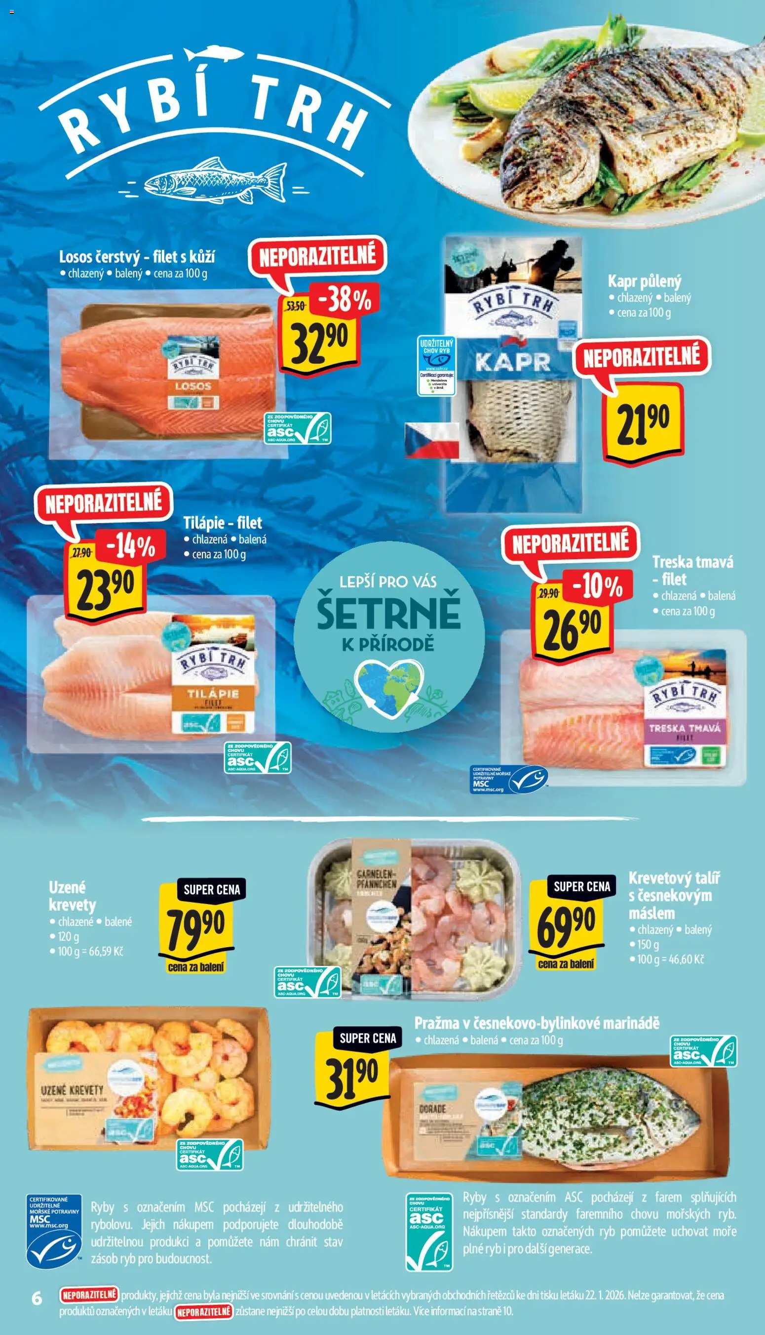 Albert leták - Supermarket od 28.01.2026 | Strana: 12 | Produkty: Pražma, Ryby, Losos, Kapr
