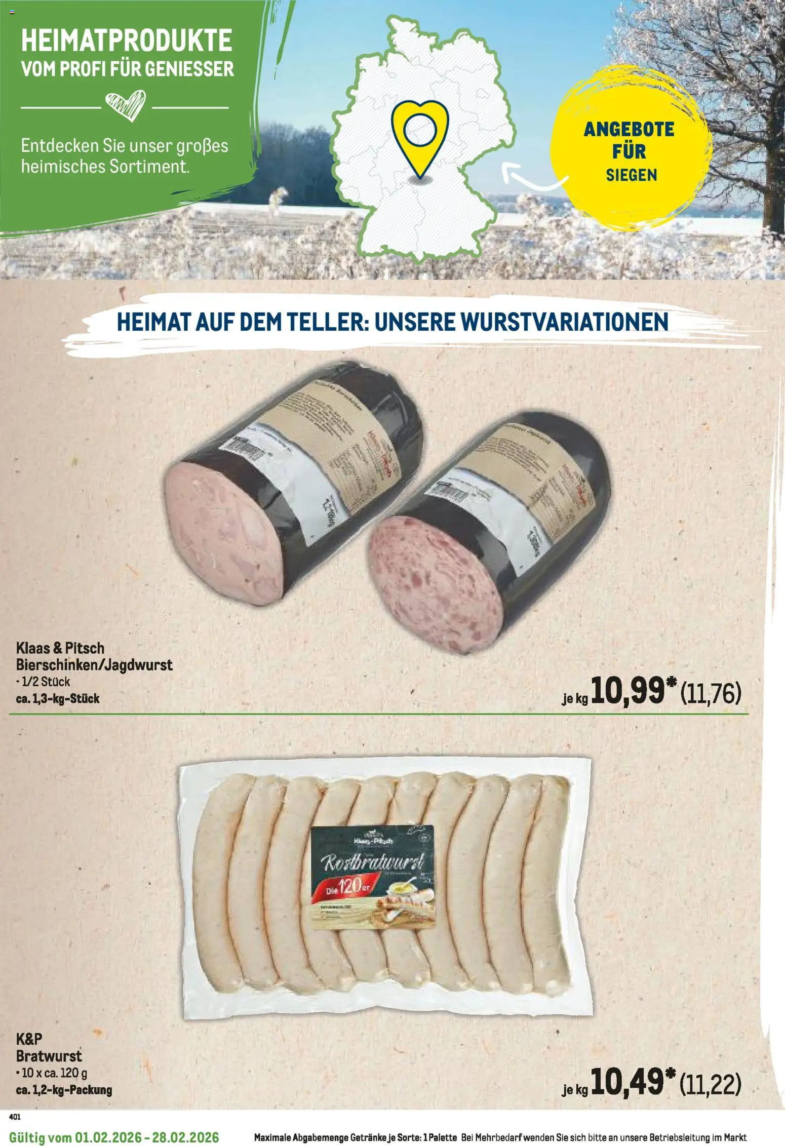 Metro Regionaler Flyer – gültig ab 01.02.2026 | Seite: 8 | Produkte: Bratwurst