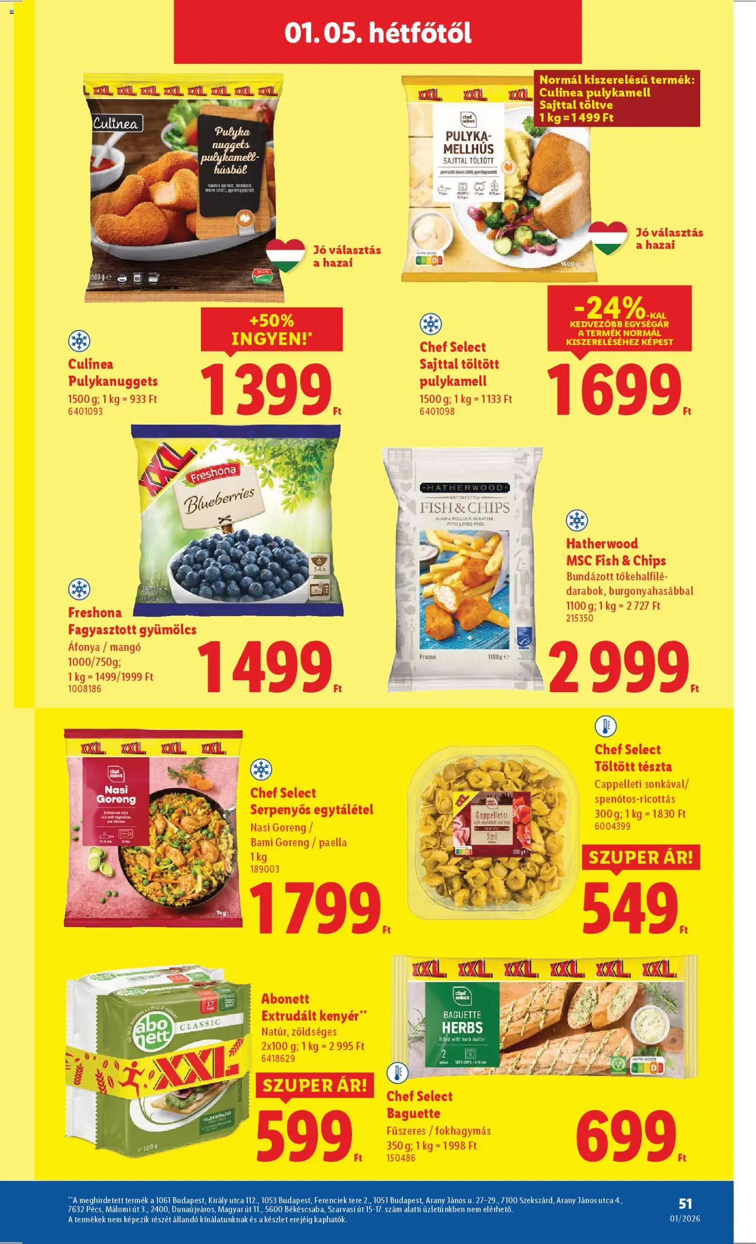 Lidl akciós ujság - amely érvényes a következő dátumtól: 02.01.2026 | Oldal: 51 | Termékek: Chips, Fagyasztott gyümölcs, Tészta, Extrudált kenyér
