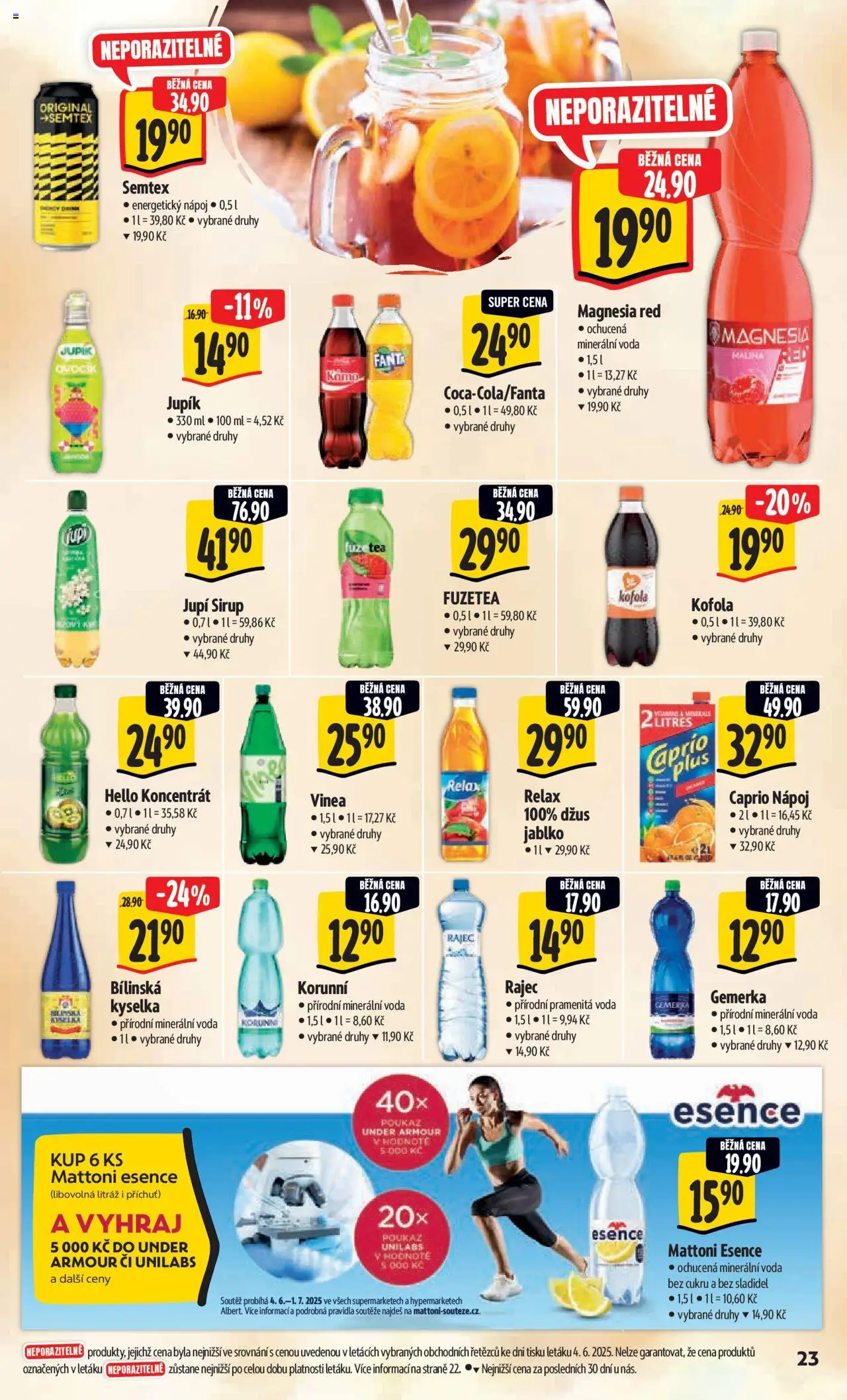 Albert leták - Hypermarket od 11.06.2025 | Strana: 31 | Produkty: Energetický nápoj, Jupí, Kofola, Mattoni Esence