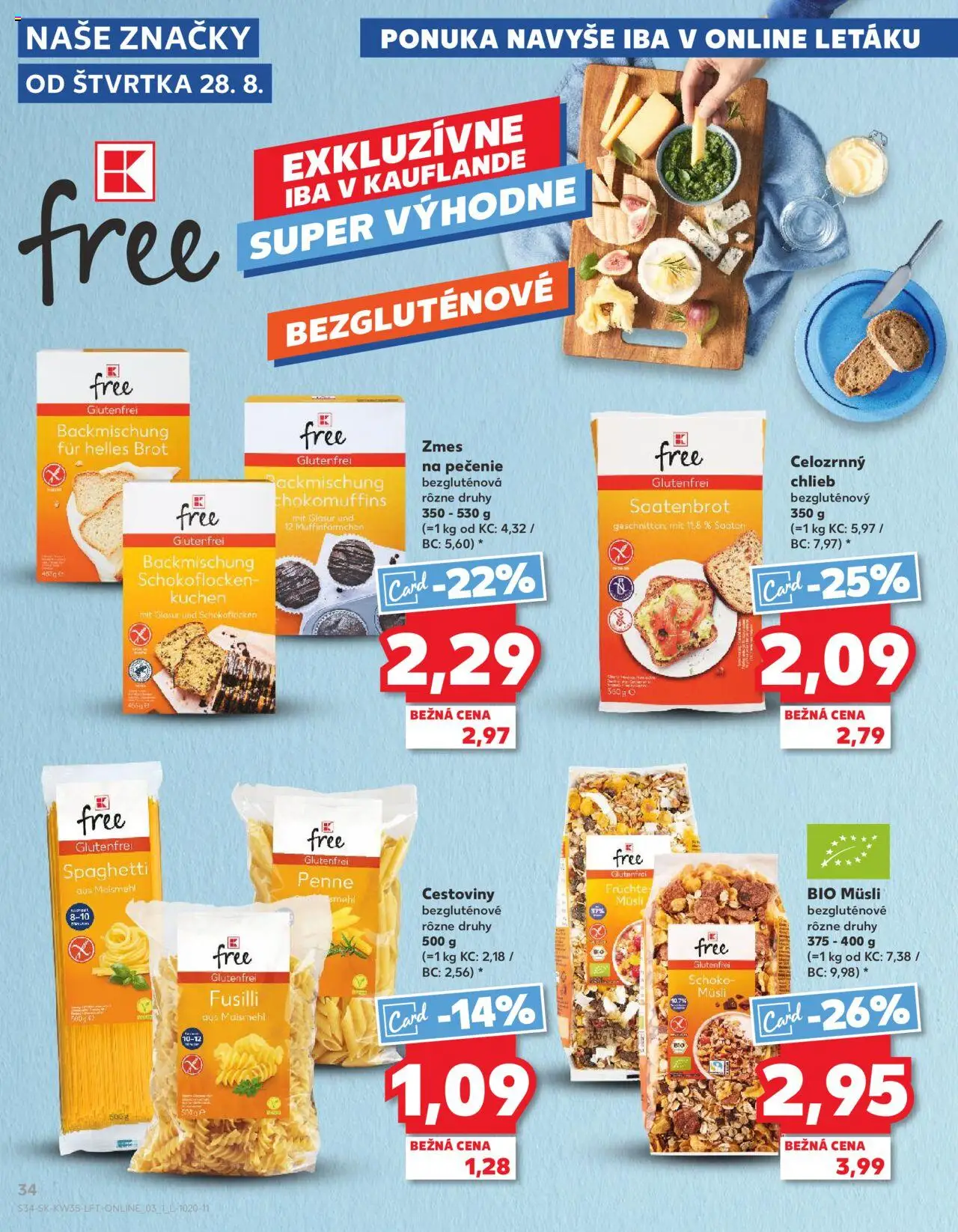 Kaufland SK akciós ujság - amely érvényes a következő dátumtól: 28.08.2025 | Oldal: 34 | Termékek: Penne