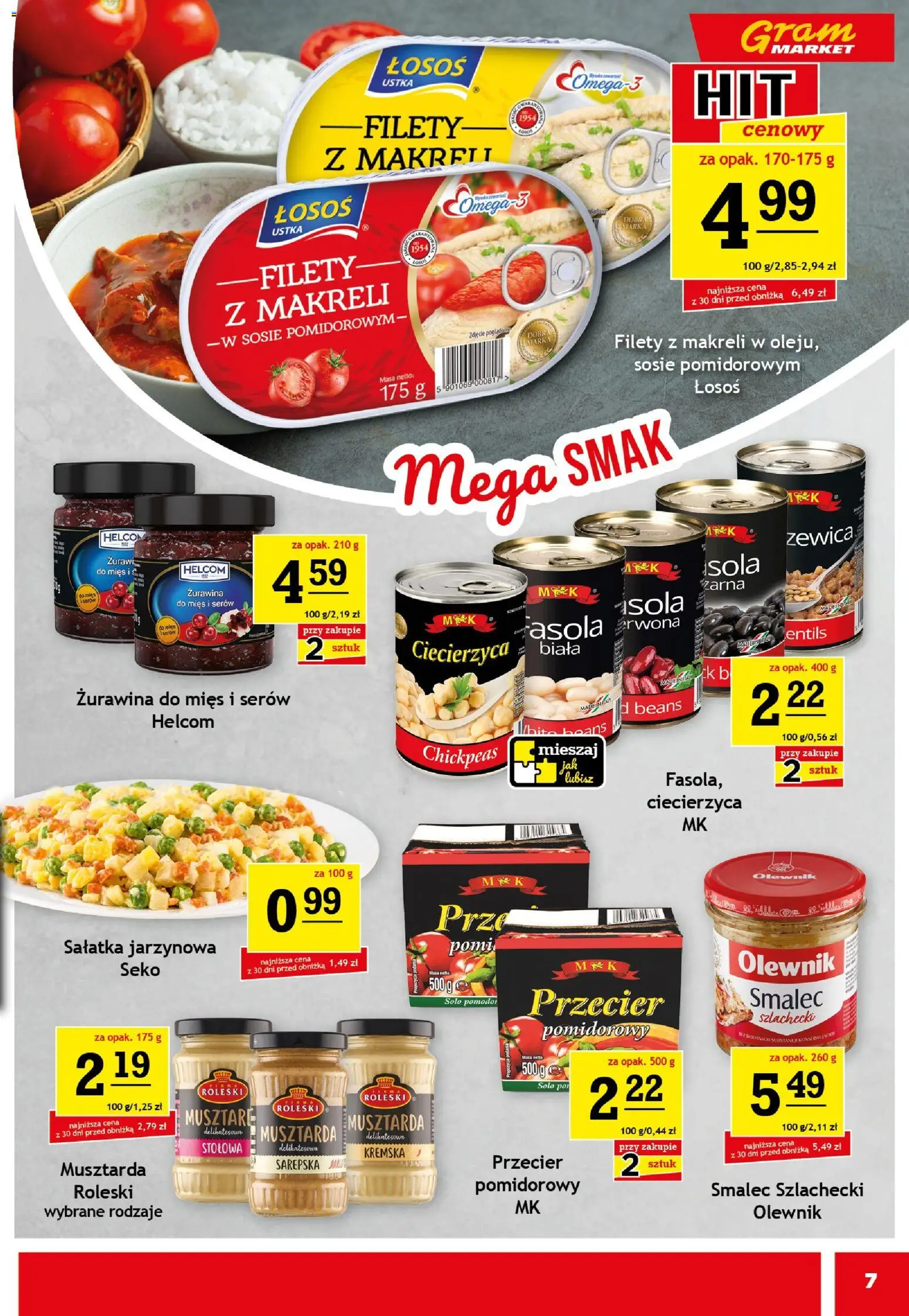 Gram Market Gazetka od 05.11.2025 | Strona: 7 | Produkty: Ciecierzyca, Łosoś, Żurawina, Musztarda