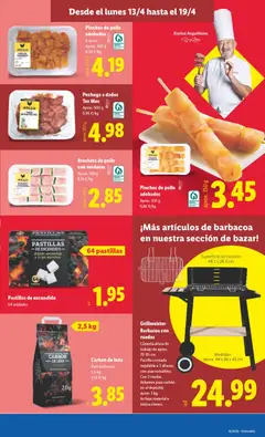 Vista previa Grillmeister Barbacoa con ruedas, Cómoda altura de trabajo de aprox. 70-85 cm. Parrilla cromada regulable a 5 alturas, con asas extraíbles. Con 2 ruedas. Volumen para carbón en el depósito: aprox. 1 kg. Incluye material e instrucciones. válido desde el 13.04.2026 | Página: 9 | Productos: Barbacoa, Parrilla