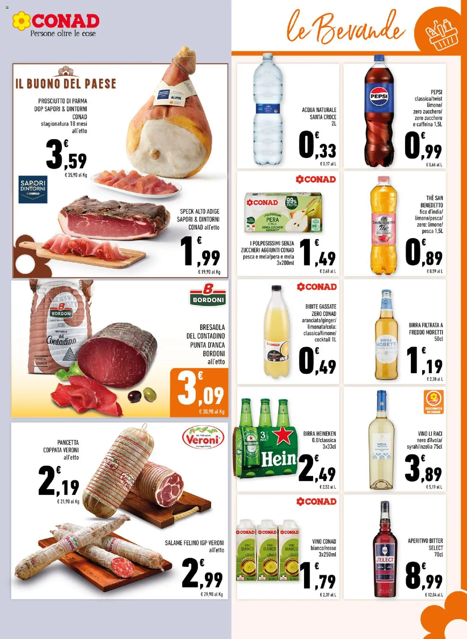 Volantino Conad del 11.03.2026 | Pagina: 9 | Prodotti: Salame, Bresaola, Vino, Aperitivo