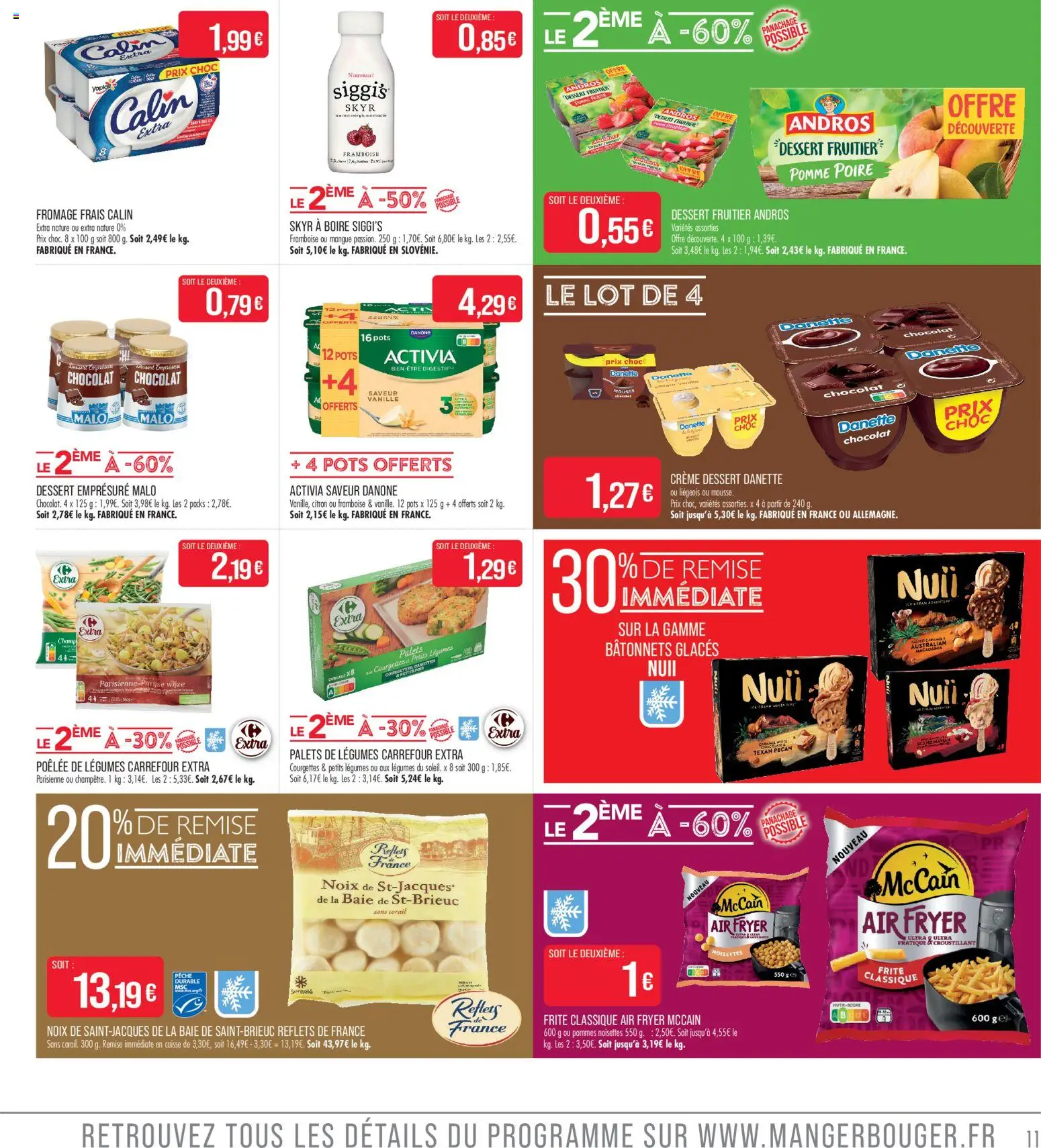 {H1} | Page: 11 | Produits: Glaces, Framboise, Mangue, Mousse