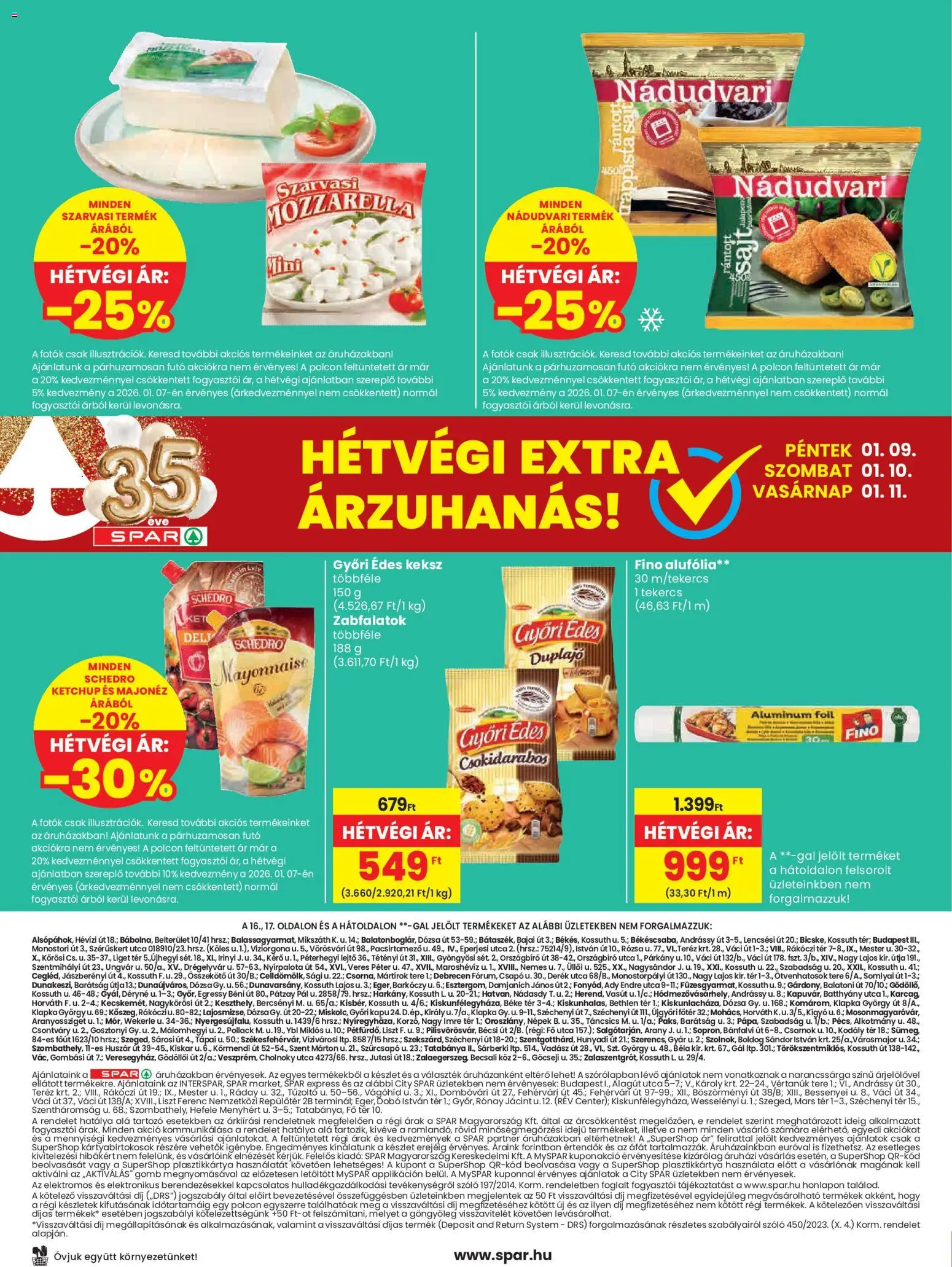 Spar akciós ujság - amely érvényes a következő dátumtól: 08.01.2026 | Oldal: 20 | Termékek: Mozzarella, Kapu, Ketchup, Keksz