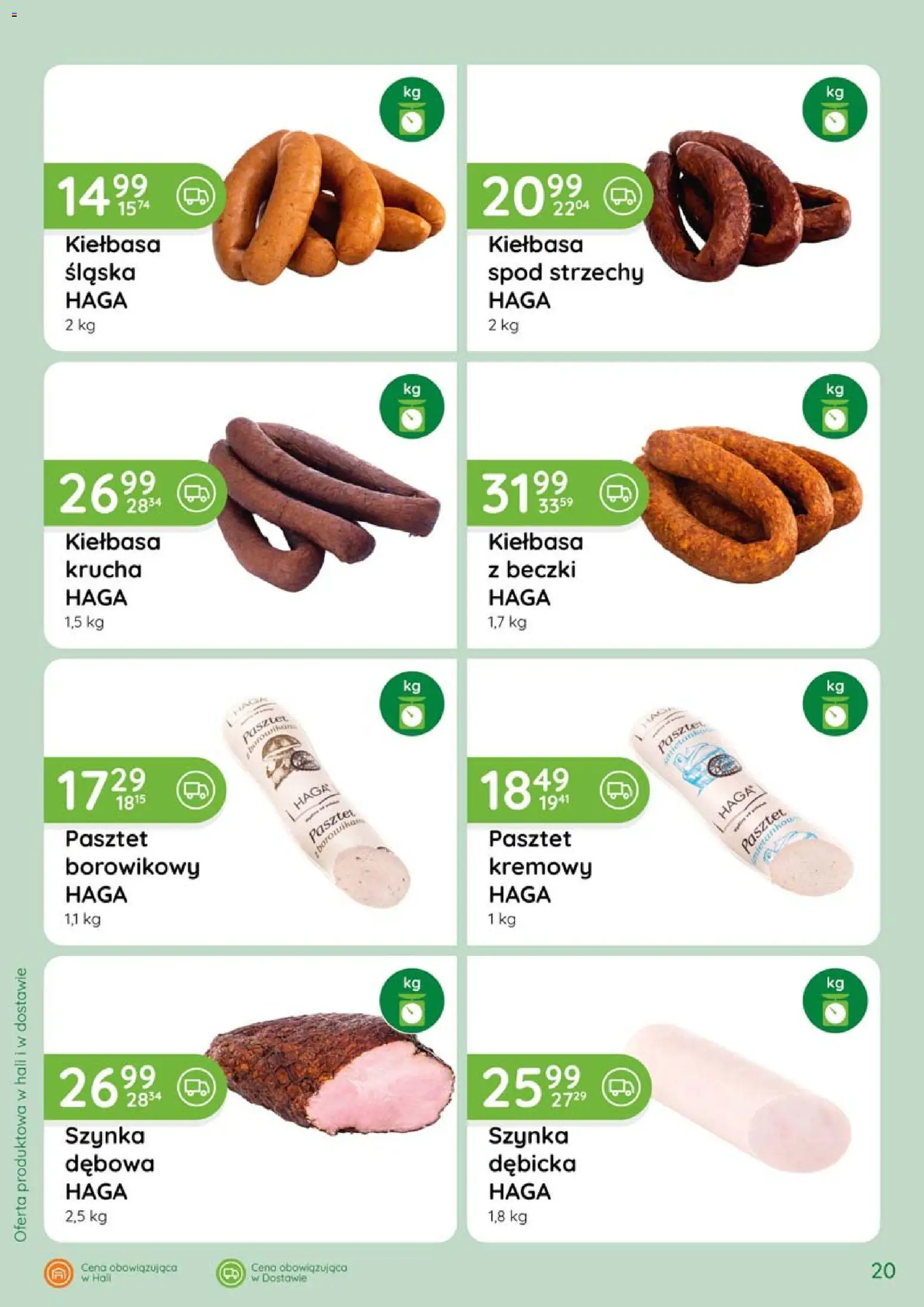 Eurocash gazetka - Katalog Wędlin od 02.04.2026 | Strona: 20 | Produkty: Kiełbasa, Szynka, Kiełbasa śląska