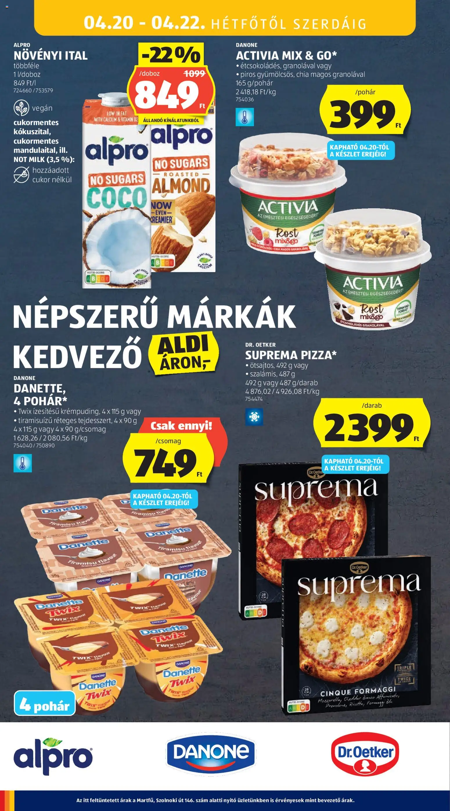 Aldi akciós ujság - amely érvényes a következő dátumtól: 16.04.2026 | Oldal: 50 | Termékek: Tiramisu, Vegán, Pohár, Cukor