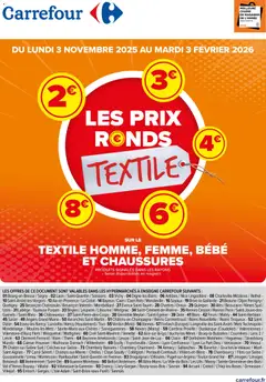 Carrefour - Prévisualisation de Carrefour catalogue les prix ronds textile valide à partir de 03.11.2025