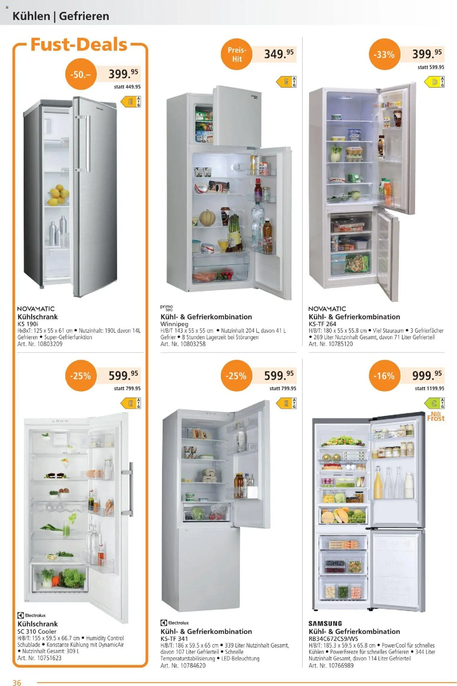 Fust Aktionen – gültig ab 26.01.2026 | Seite: 36 | Produkte: Samsung, Kühlschrank
