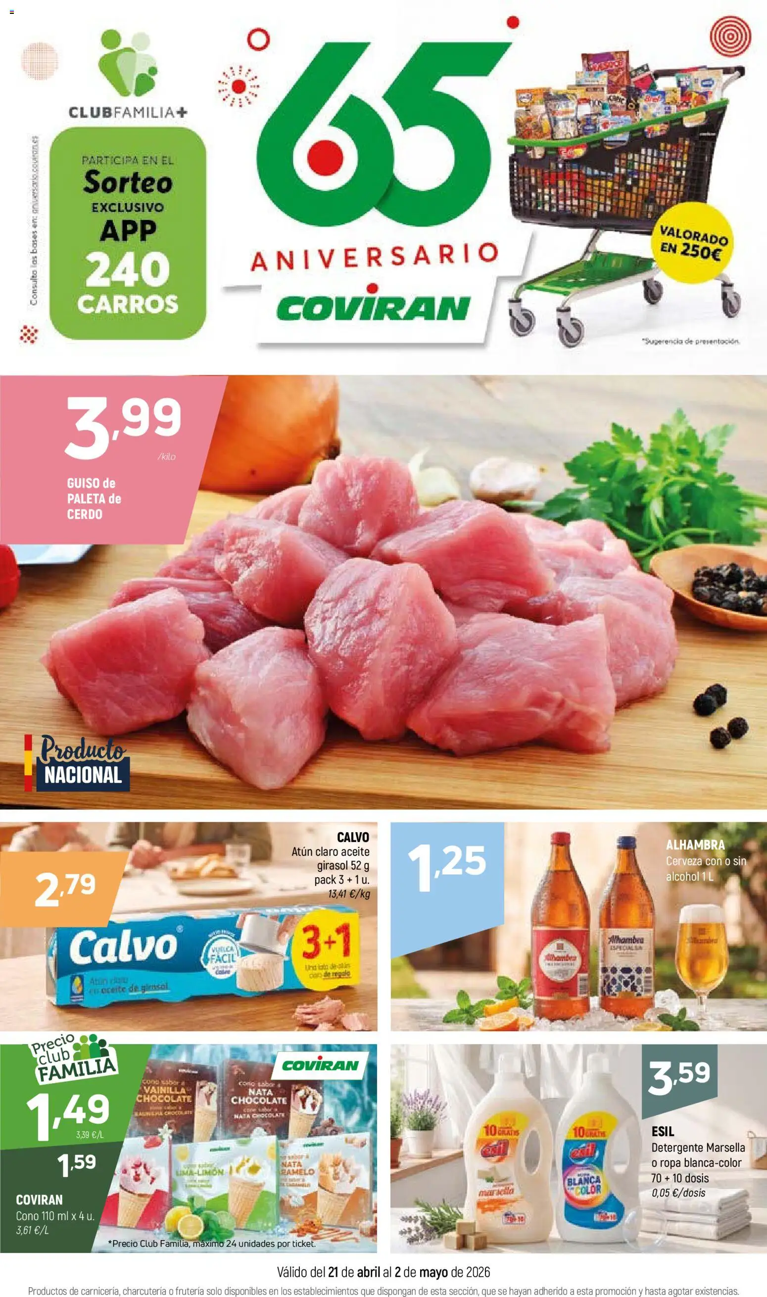 Coviran - Figueres │ válido desde el 21.04.2026 | Página: 1 | Productos: Detergente, Aceite, Chocolate, Cerveza