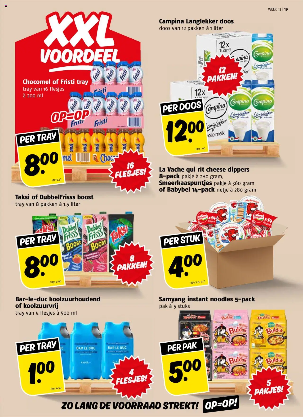 {H1} | Pagina: 19 | Producten: Melk, Volle melk, La, Appel