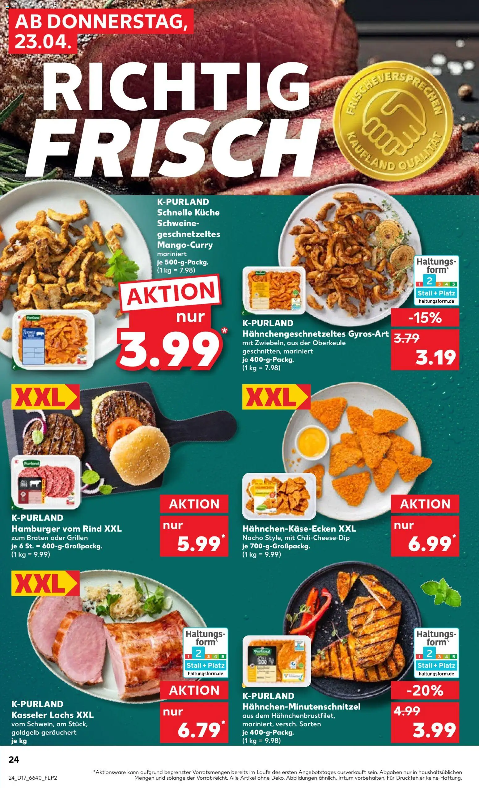 Kaufland Německo leták od 23.04.2026 | Strana: 24 | Produkty: Hamburger, Forma