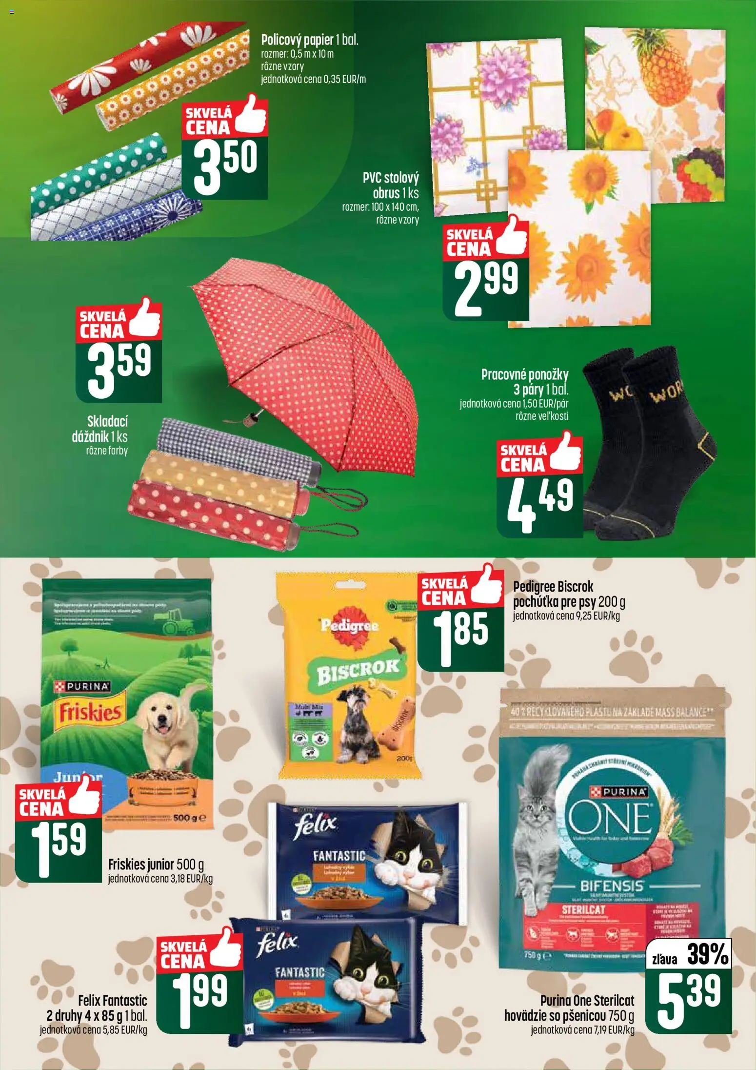 Nové COOP Jednota akcie – leták je platný od 16.04.2026 | Strana: 53 | Produkty: Felix, Friskies, Ponožky, Dáždnik
