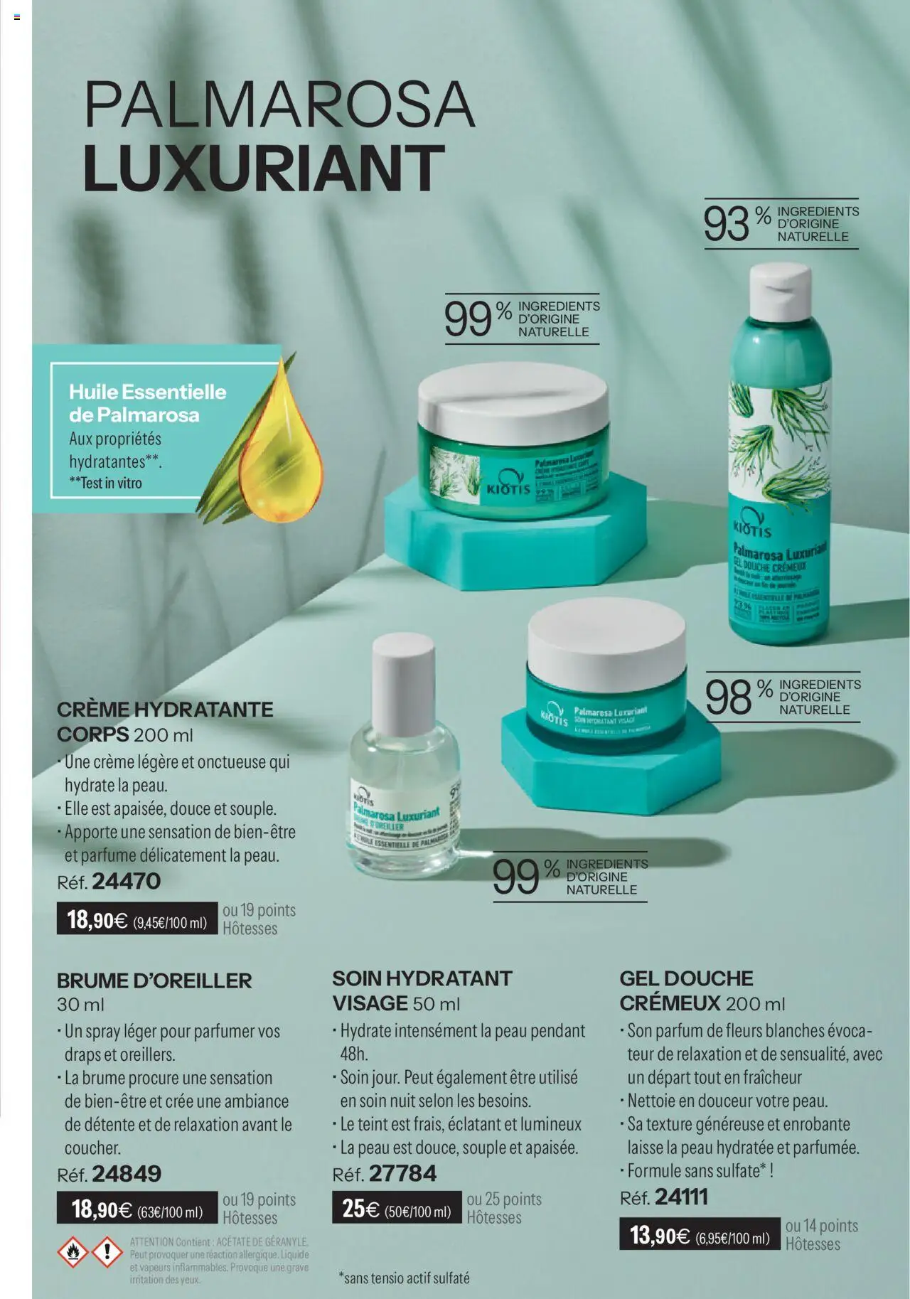 {H1} | Page: 57 | Produits: Huile essentielle, Crème hydratante, Douche, Huile