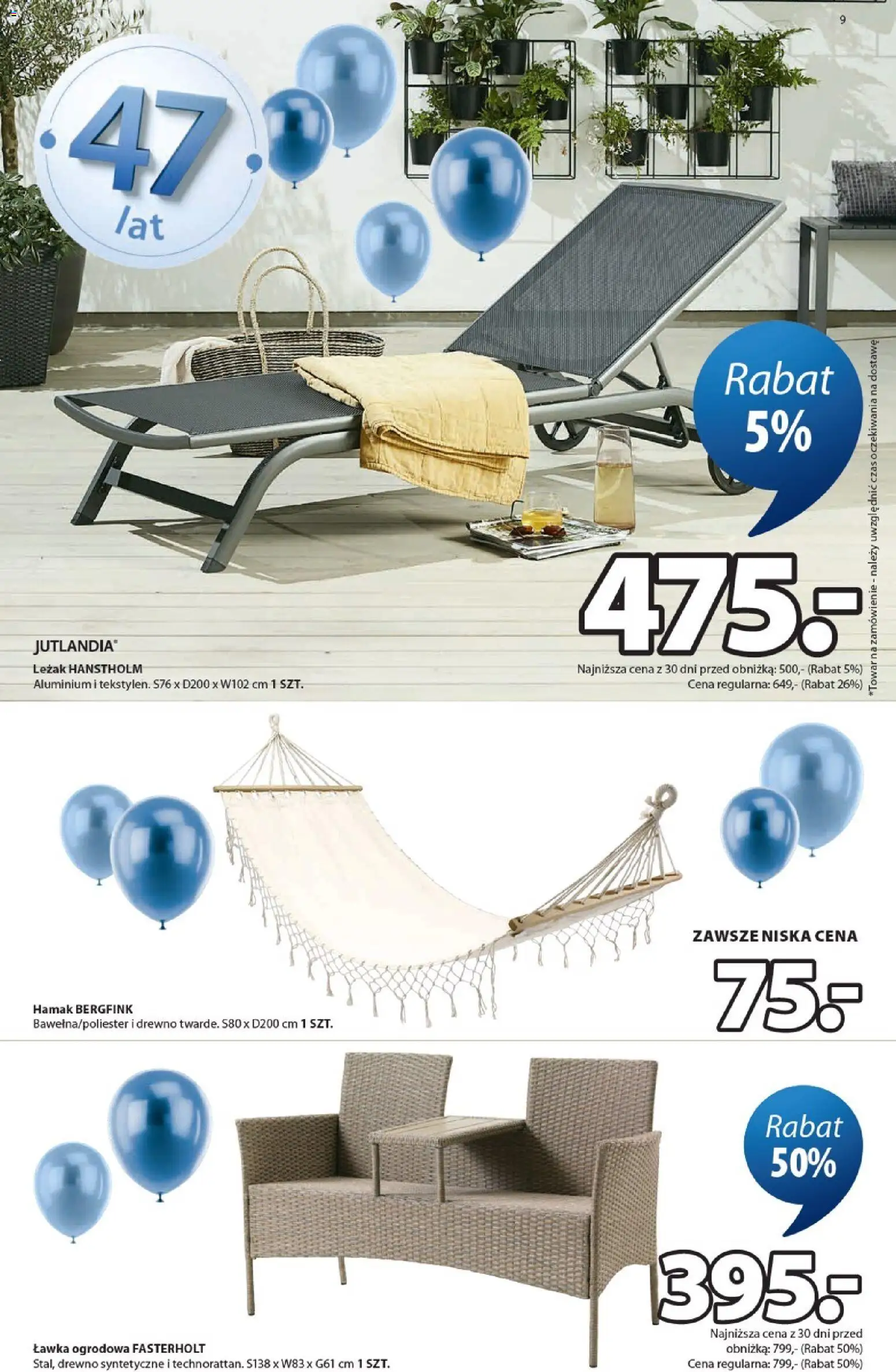 JYSK gazetka od 22.04.2026 | Strona: 9 | Produkty: Leżak, Hamak