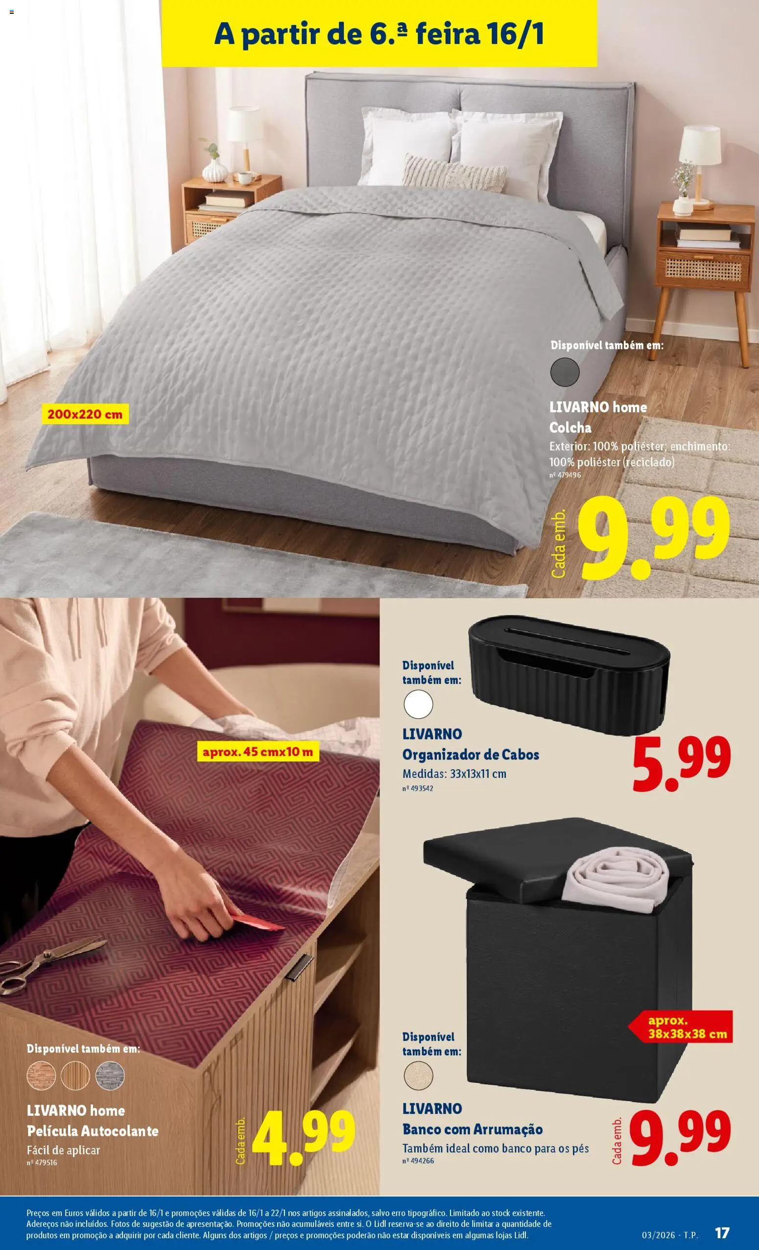 Lidl Novidades │ válido de 12.01.2026 | Página: 17 | Produtos: Banco, Colcha, Organizador