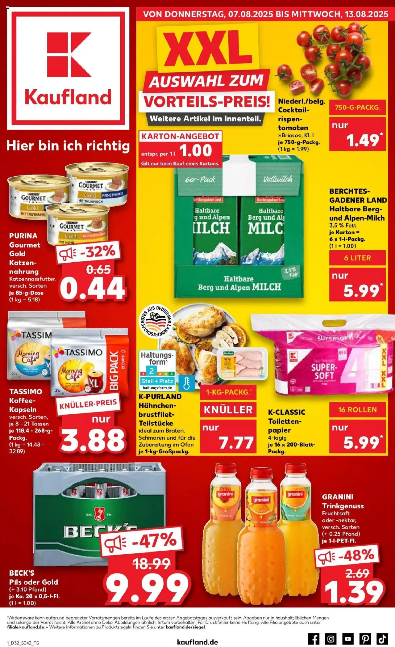 Kaufland prospekt Burghausen	 - gültig ab dem 10.08.2025 | Seite: 14 | Produkte: Milch, Thunfisch, Pils, Tassimo