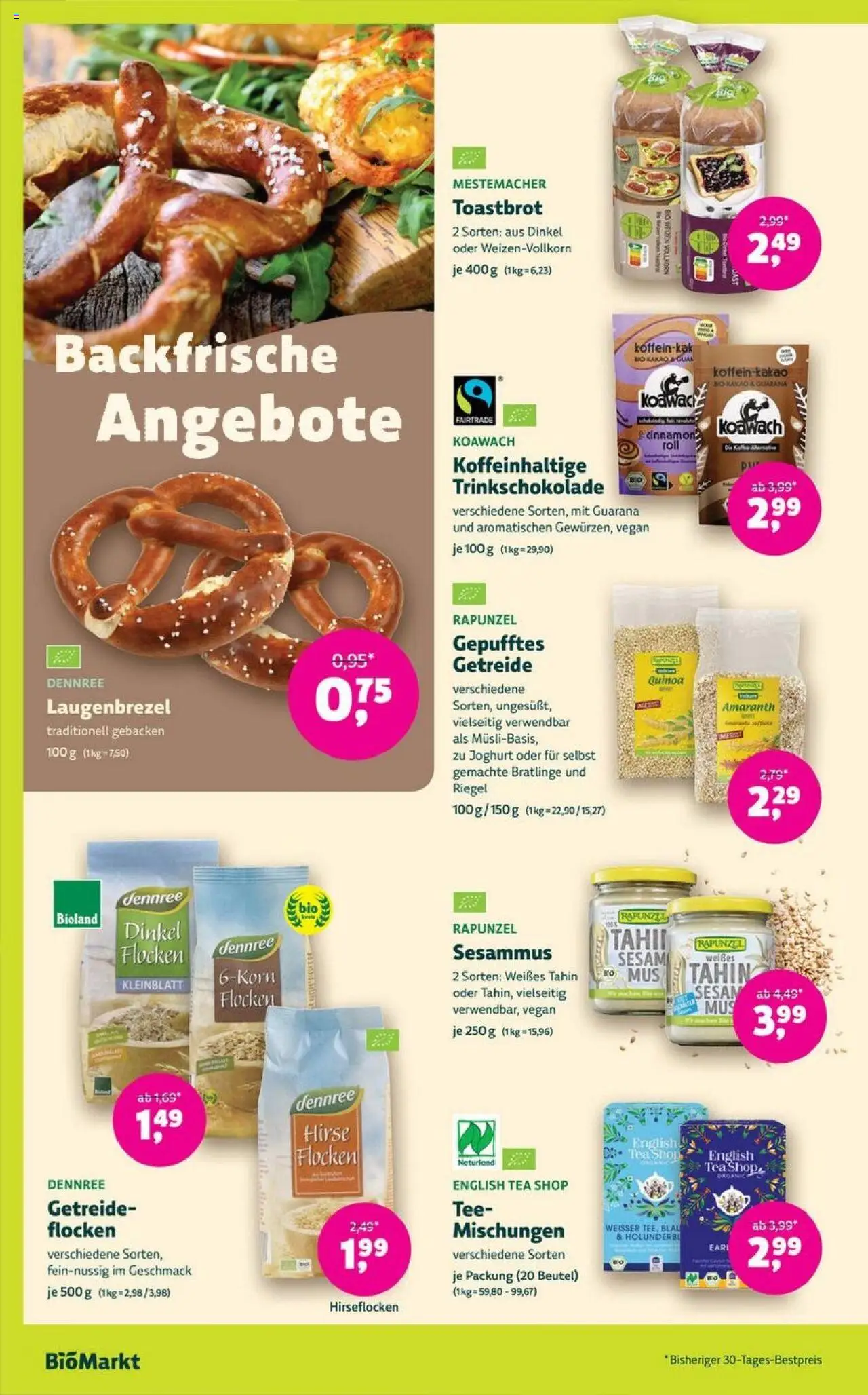 Denns BioMarkt Angebote – gültig ab 10.09.2025 | Seite: 10 | Produkte: Joghurt, Toastbrot, Tee, Getreide