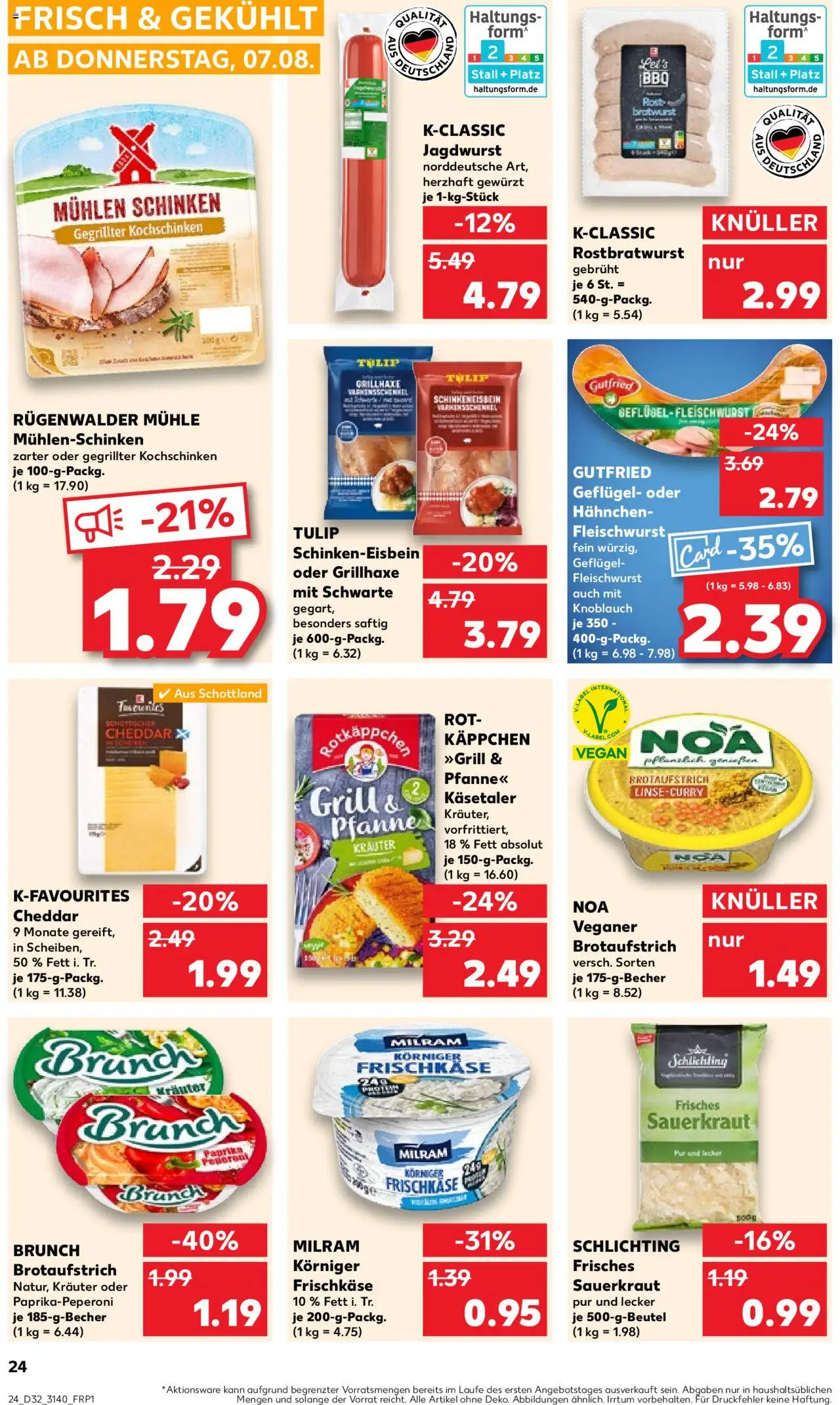 Kaufland prospekt Leipzig	 - gültig ab dem 07.08.2025 | Seite: 24 | Produkte: Hahnchen, Bratwurst, Knoblauch, Schinken