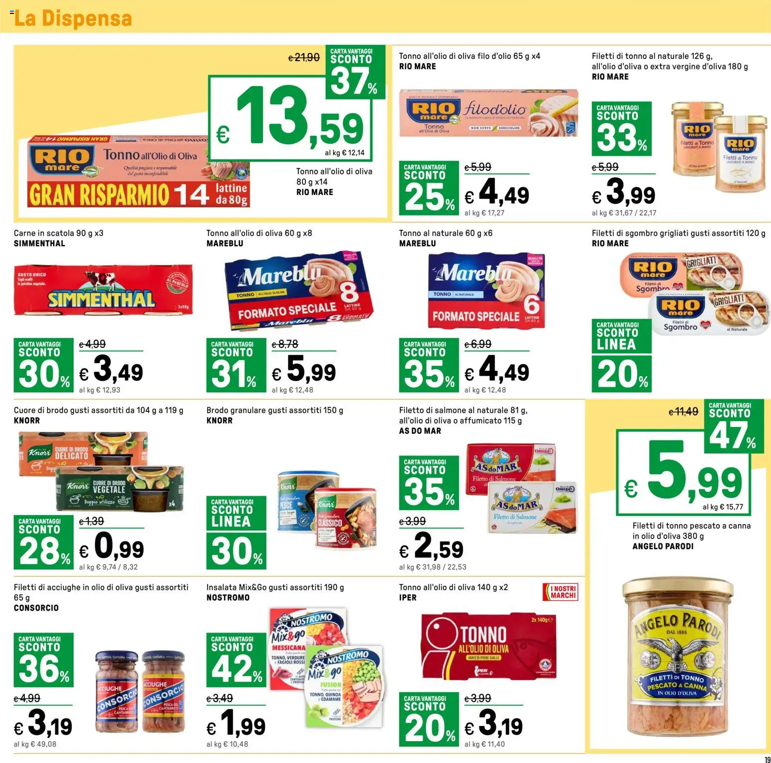 Volantino Iper del 16.04.2026 | Pagina: 19 | Prodotti: Salmone, Pesca, Acciughe, Olio di Oliva