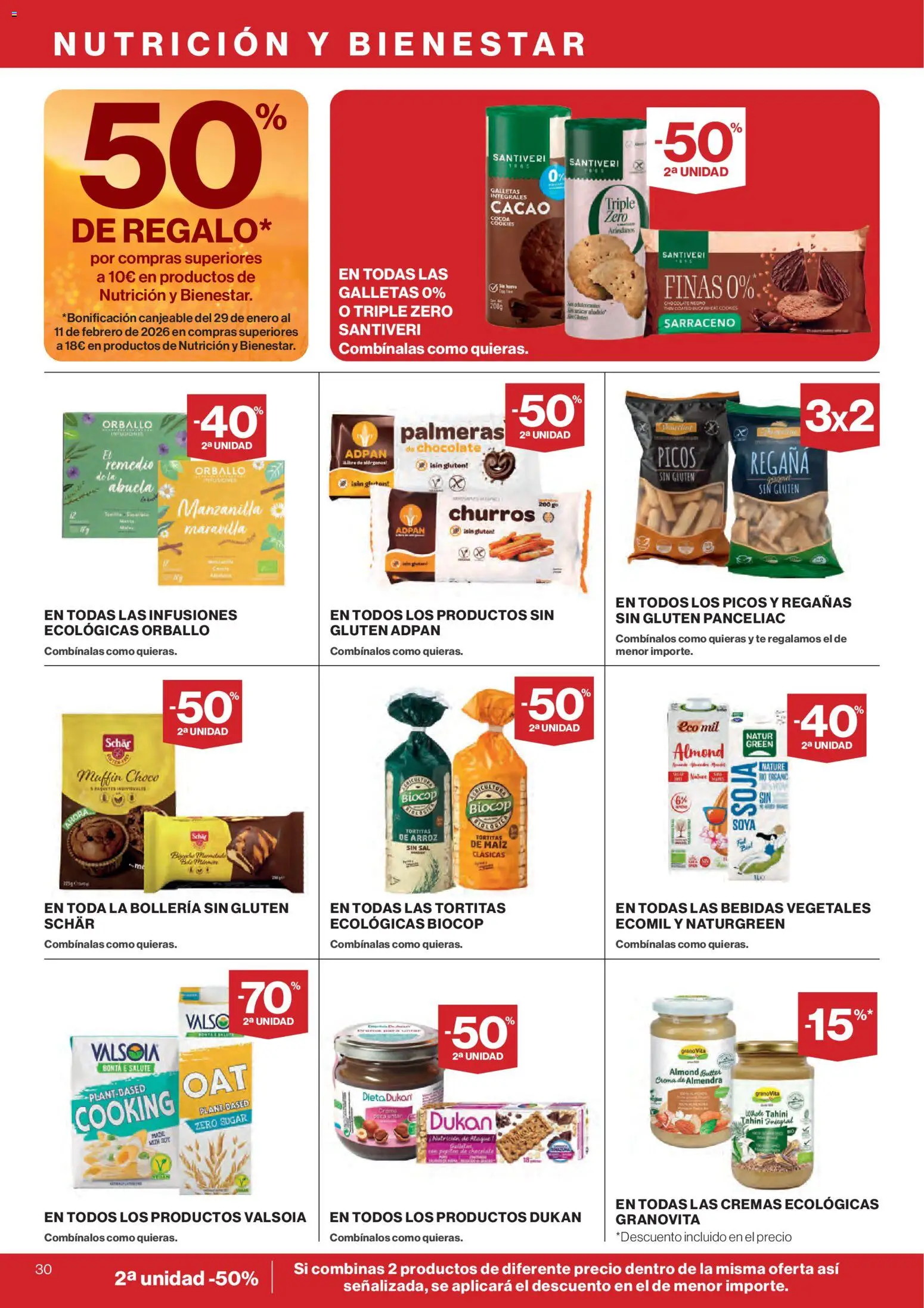 Hipercor catálogo │ válido desde el 07.01.2026 | Página: 30 | Productos: Chocolate, Palmeras, Tahini, Φρυγανιές σικάλεως