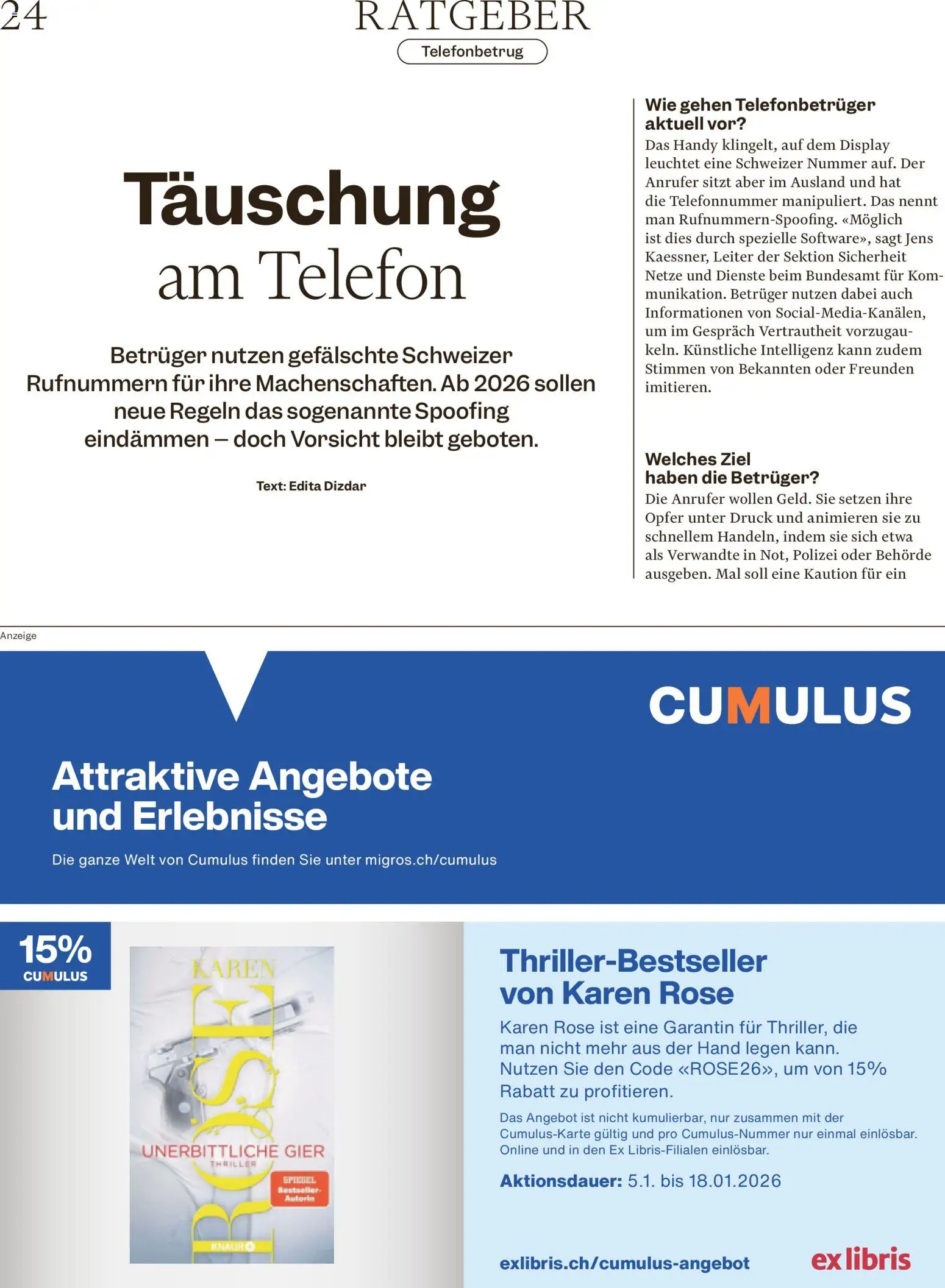Migros - Magazin – gültig ab 05.01.2026 | Seite: 24 | Produkte: Spiegel, Telefon