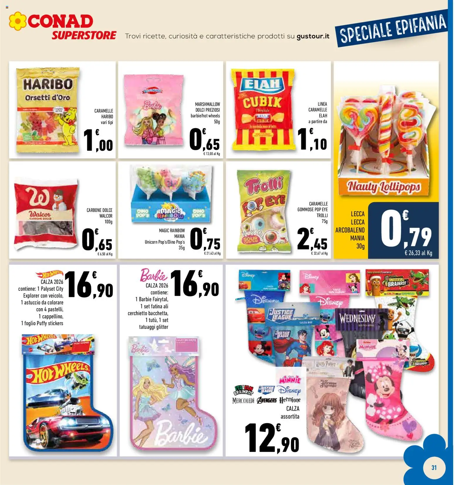 Volantino Conad del 27.12.2025 | Pagina: 31 | Prodotti: Caramelle, Astuccio, Pastelli